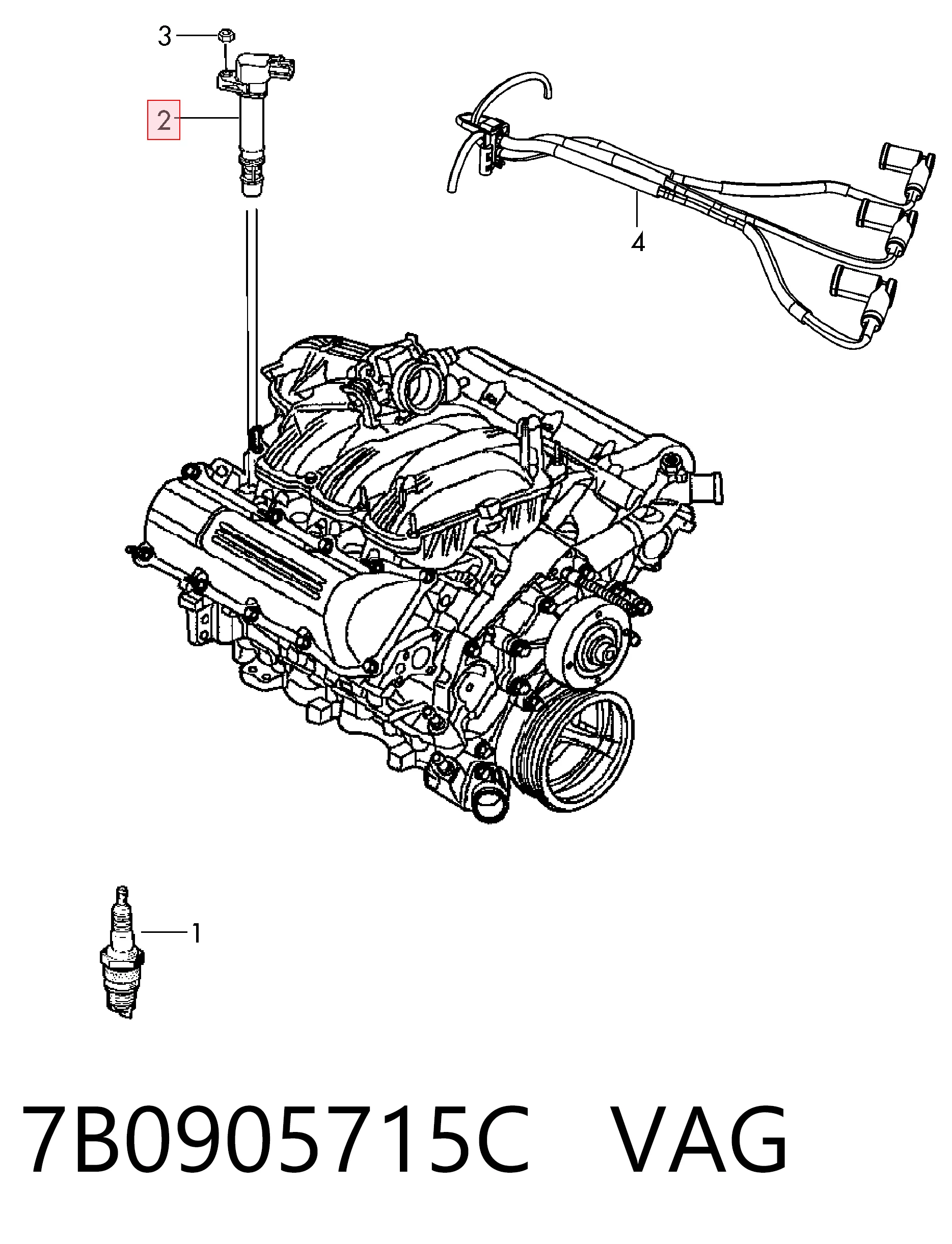 7B0905715C VAG Катушка зажигания