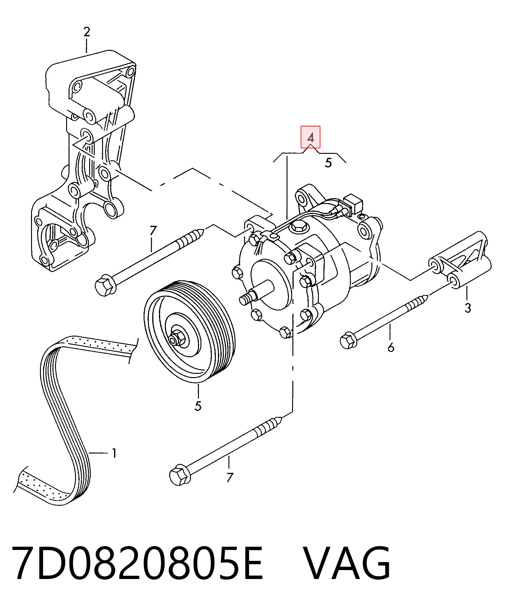7D0820805E VAG Компрессор хладагента