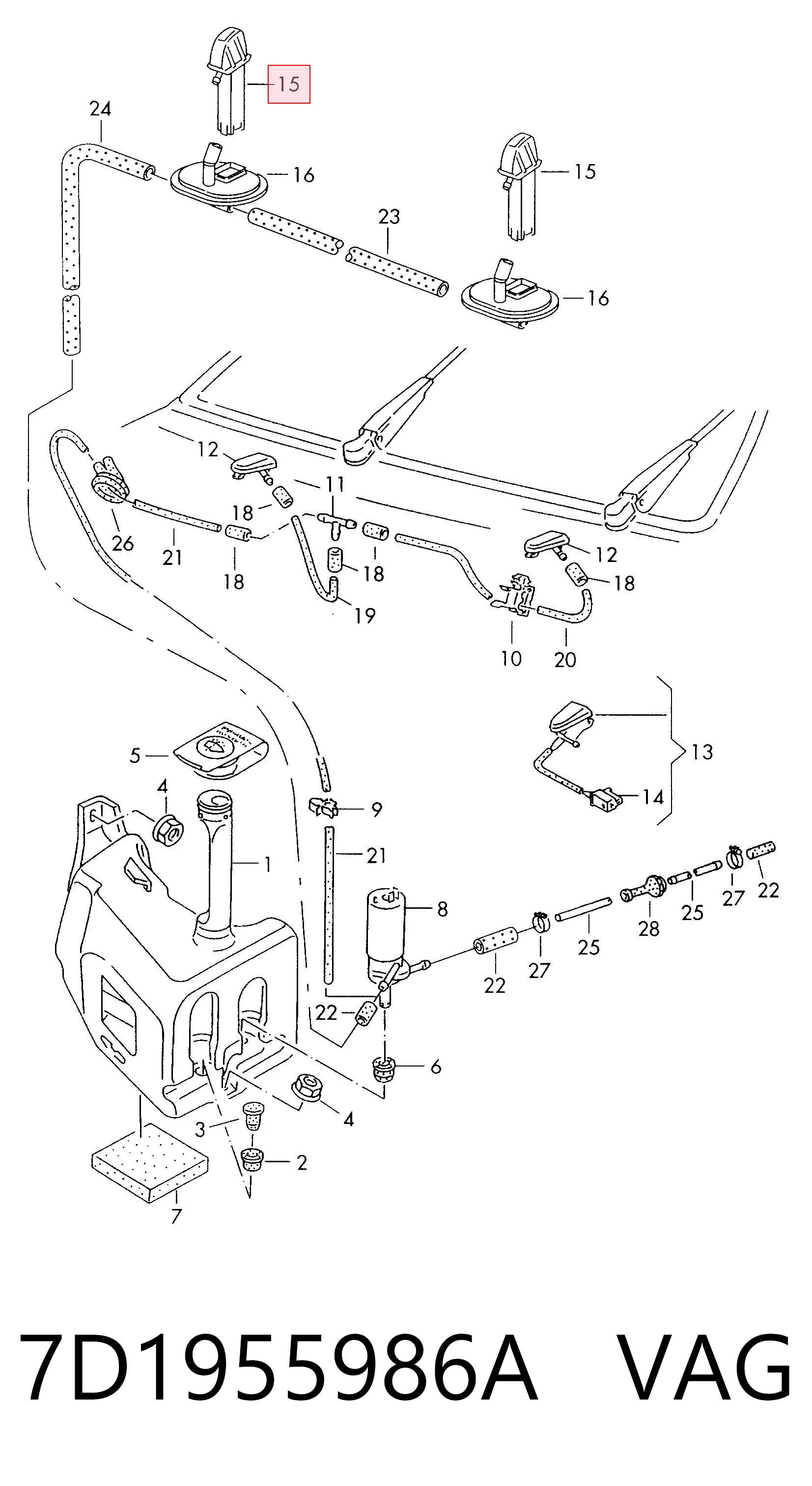 7D1955986A VAG Веерная форсунка омывателя