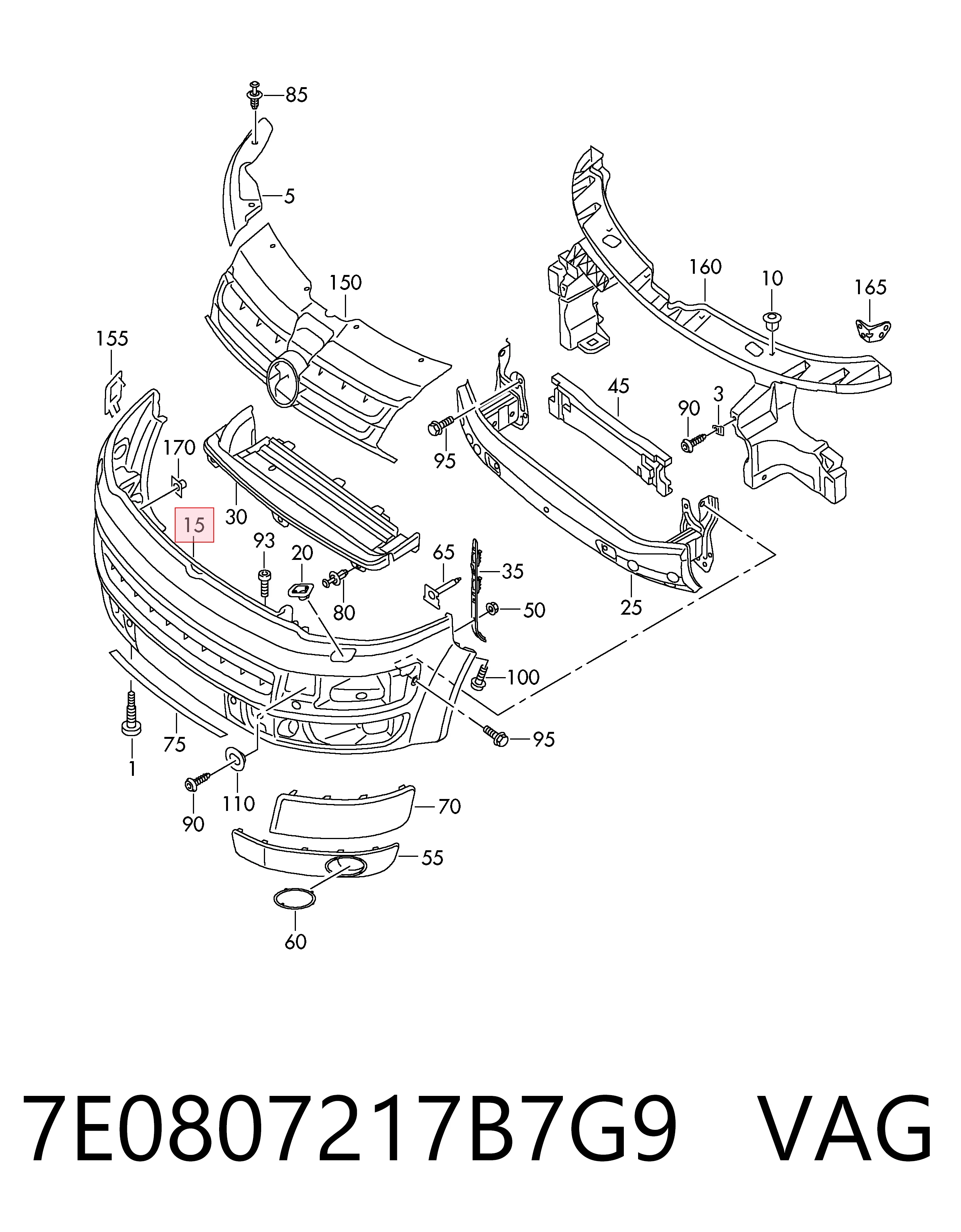 Передний бампер PVW04072BA Signeda