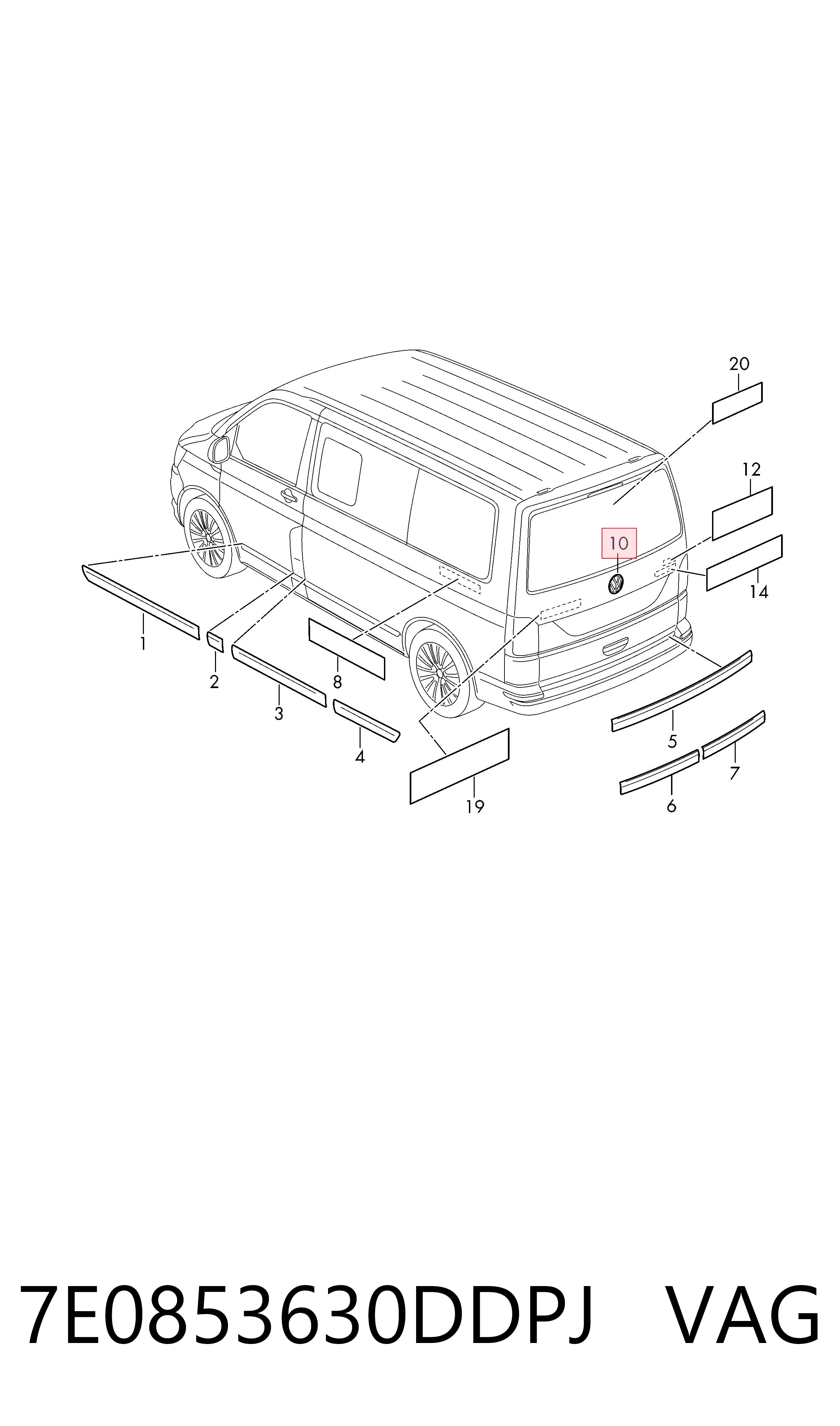 Фирменный значок VAG 7E0853630DDPJ цена, от 43.59 USD