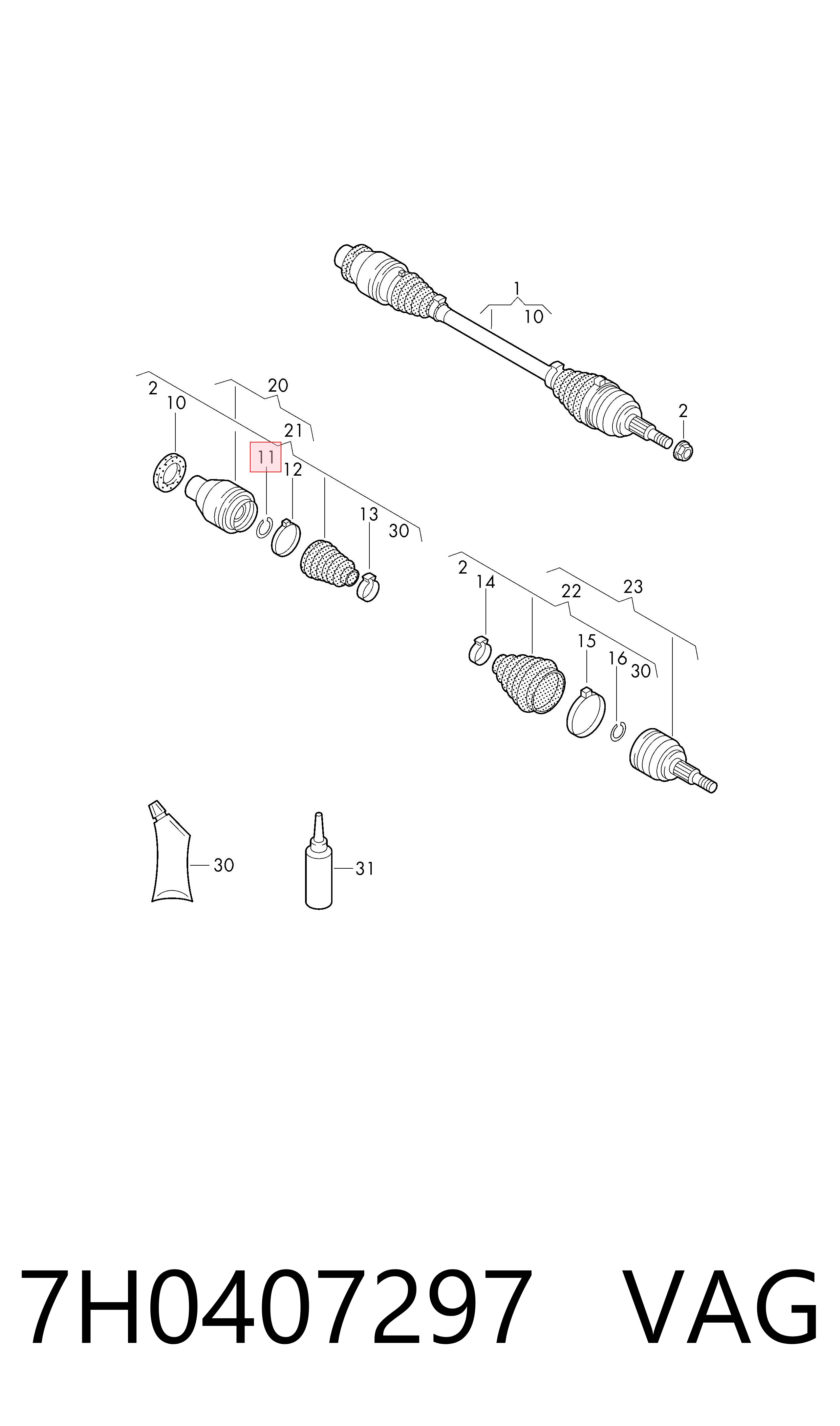  VAG 7H0407297 цена, от 2.15 USD