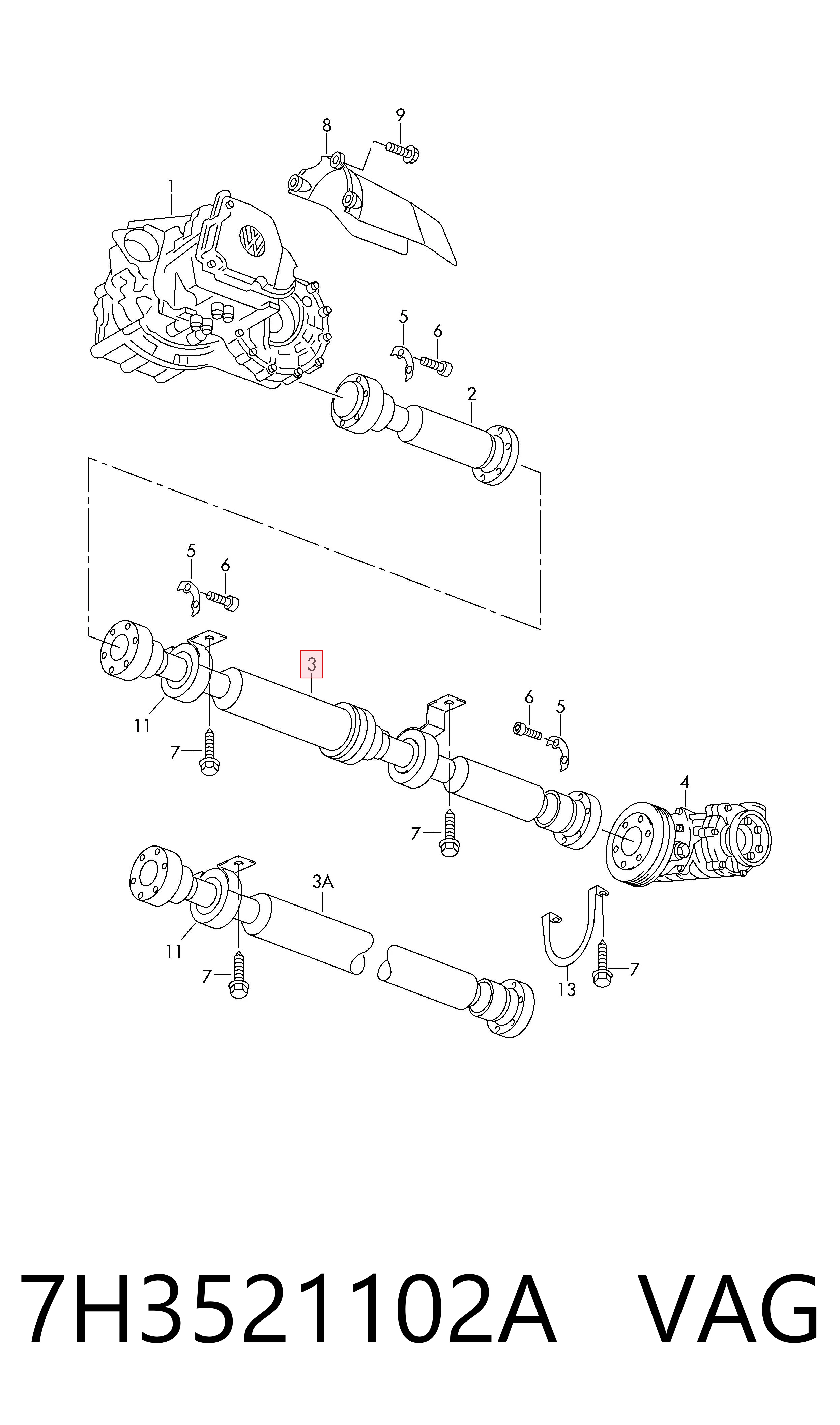 Вал карданный задний Toyota 3710044030