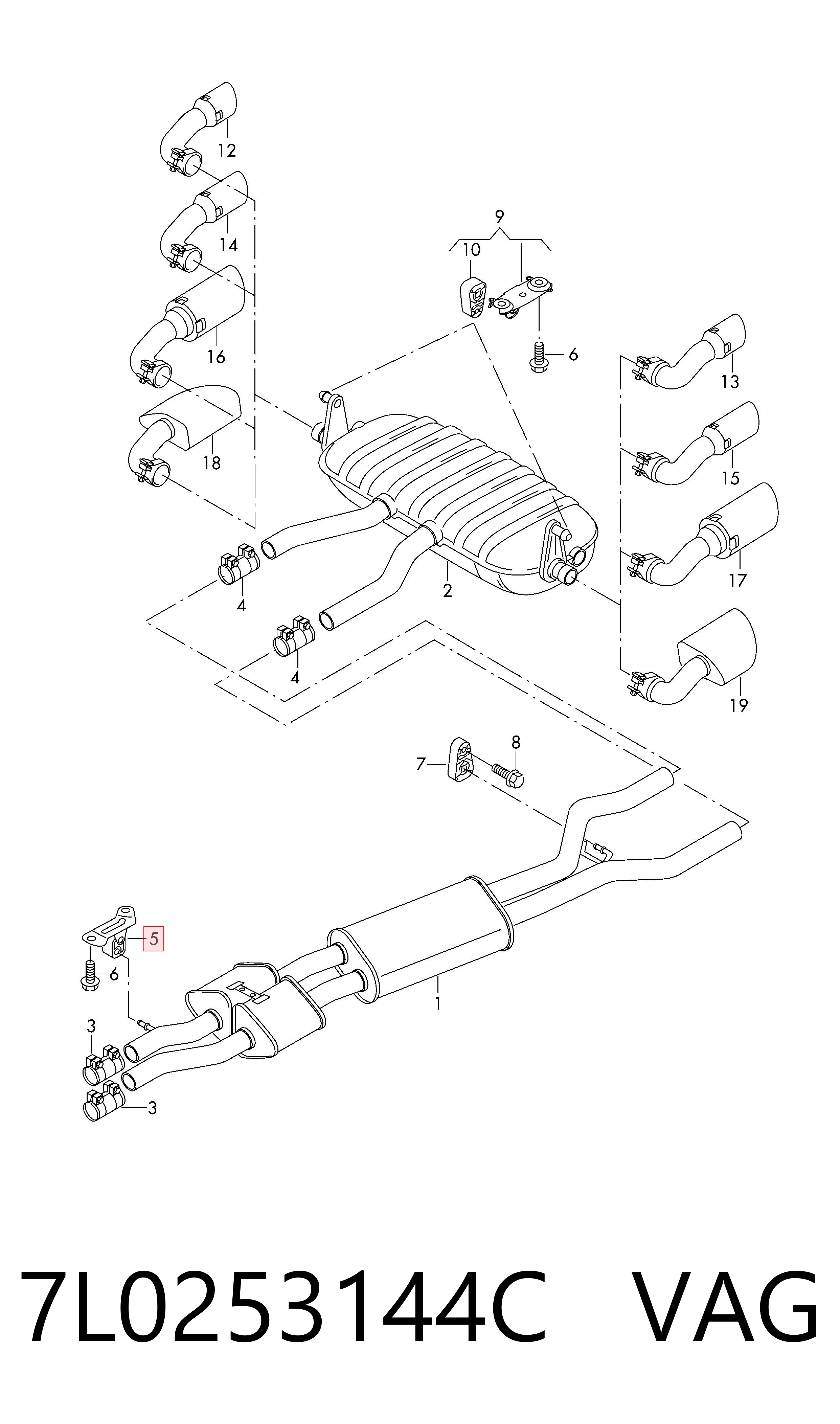 7L0253144C VAG Крепление глушителя