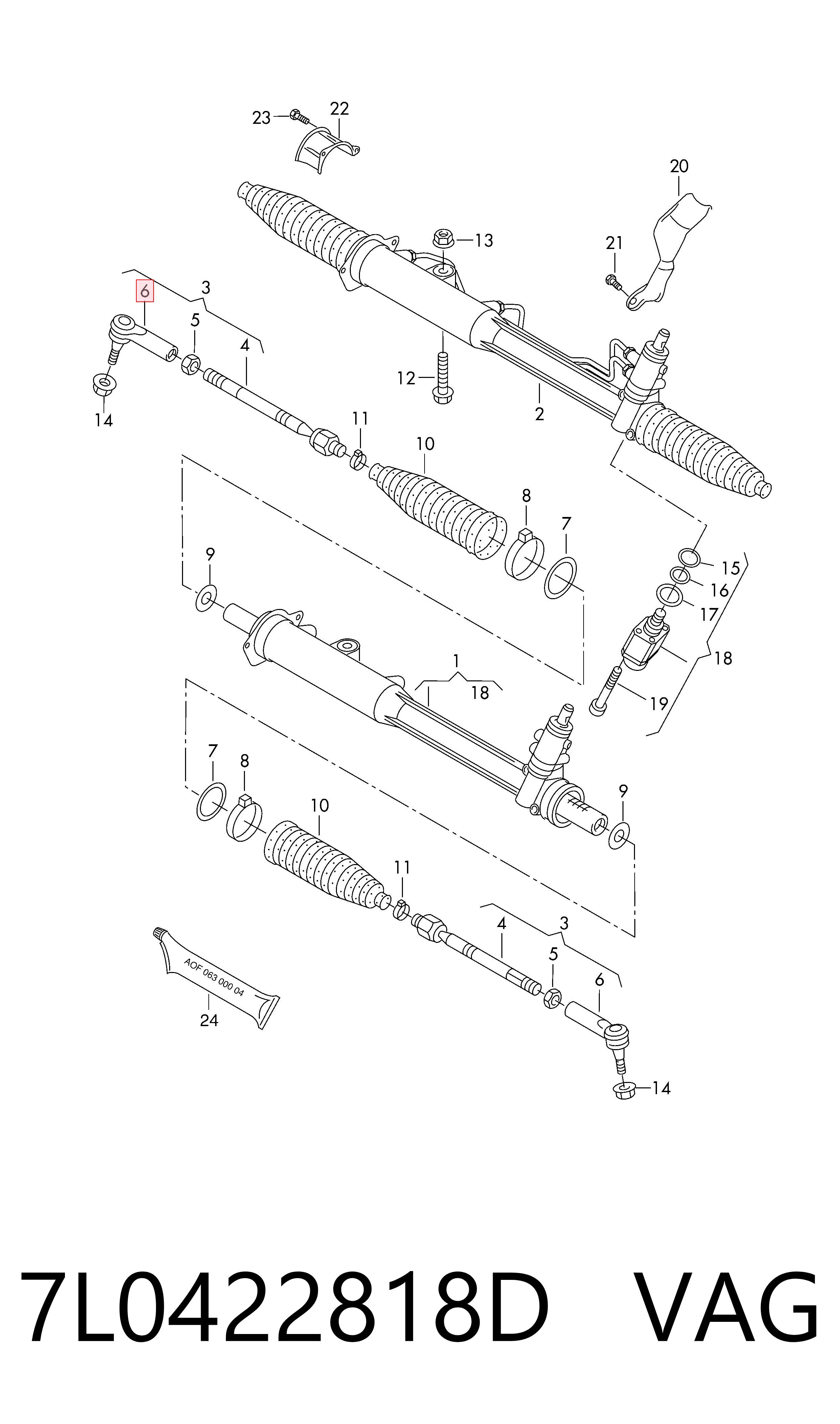 7L0422818D VAG Наружный наконечник рулевой тяги
