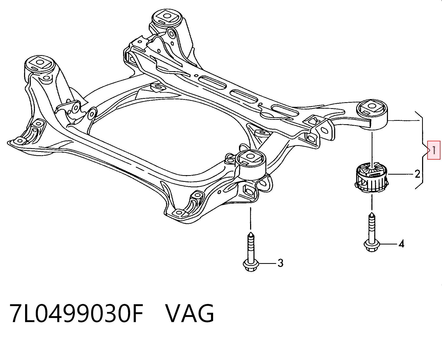 Подрамник передней подвески на Audi Q7  4LB