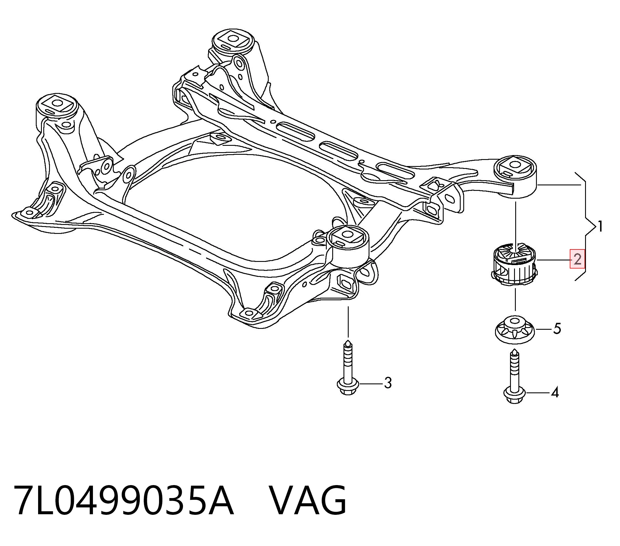 7L0499035A VAG Сайлентблоки передней балки