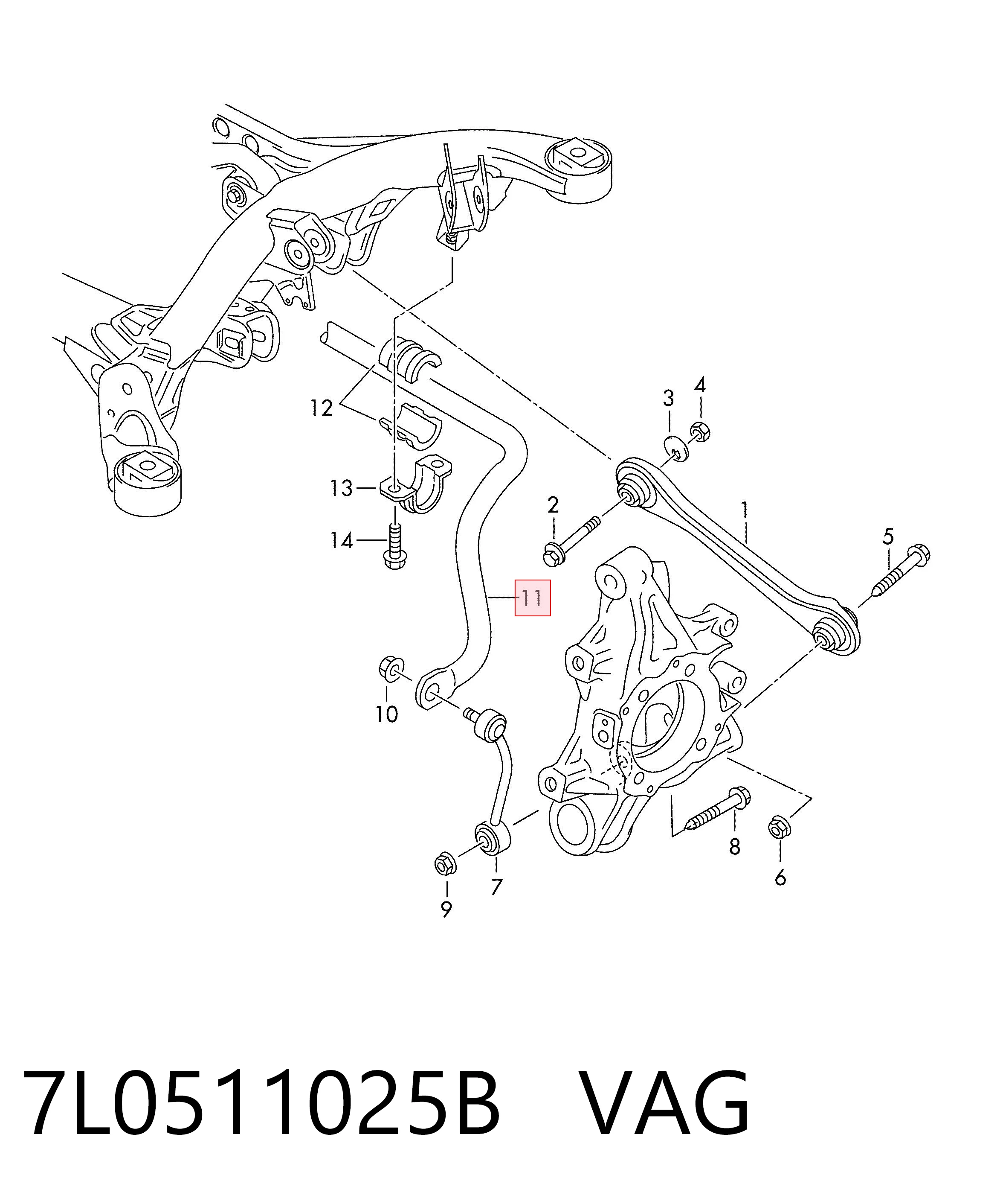 Стабилизатор задней оси Audi Q7 внедорожник (4LB) (2006 - 2016) цена, от 257.81 USD