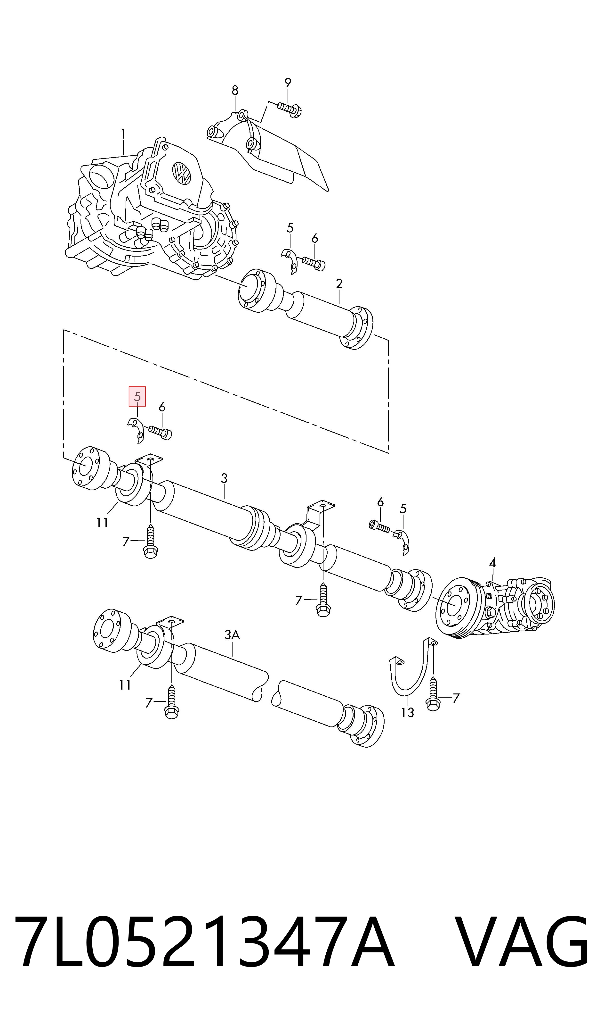 Купить 7L0521347A VAG Муфта эластичная карданного вала