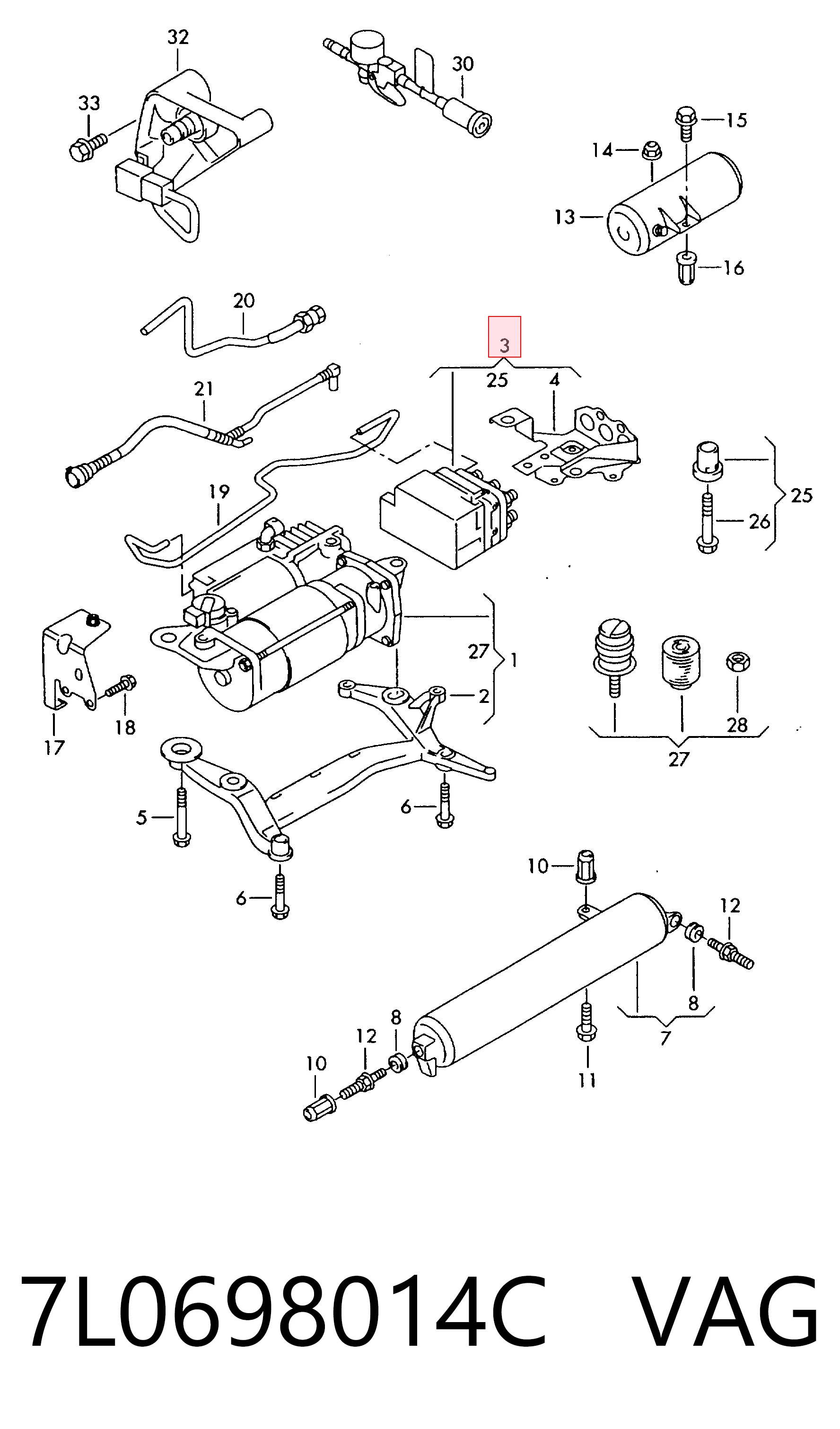 7L0698014C VAG Блок клапанов гидравлической подвески AБС (ABS)