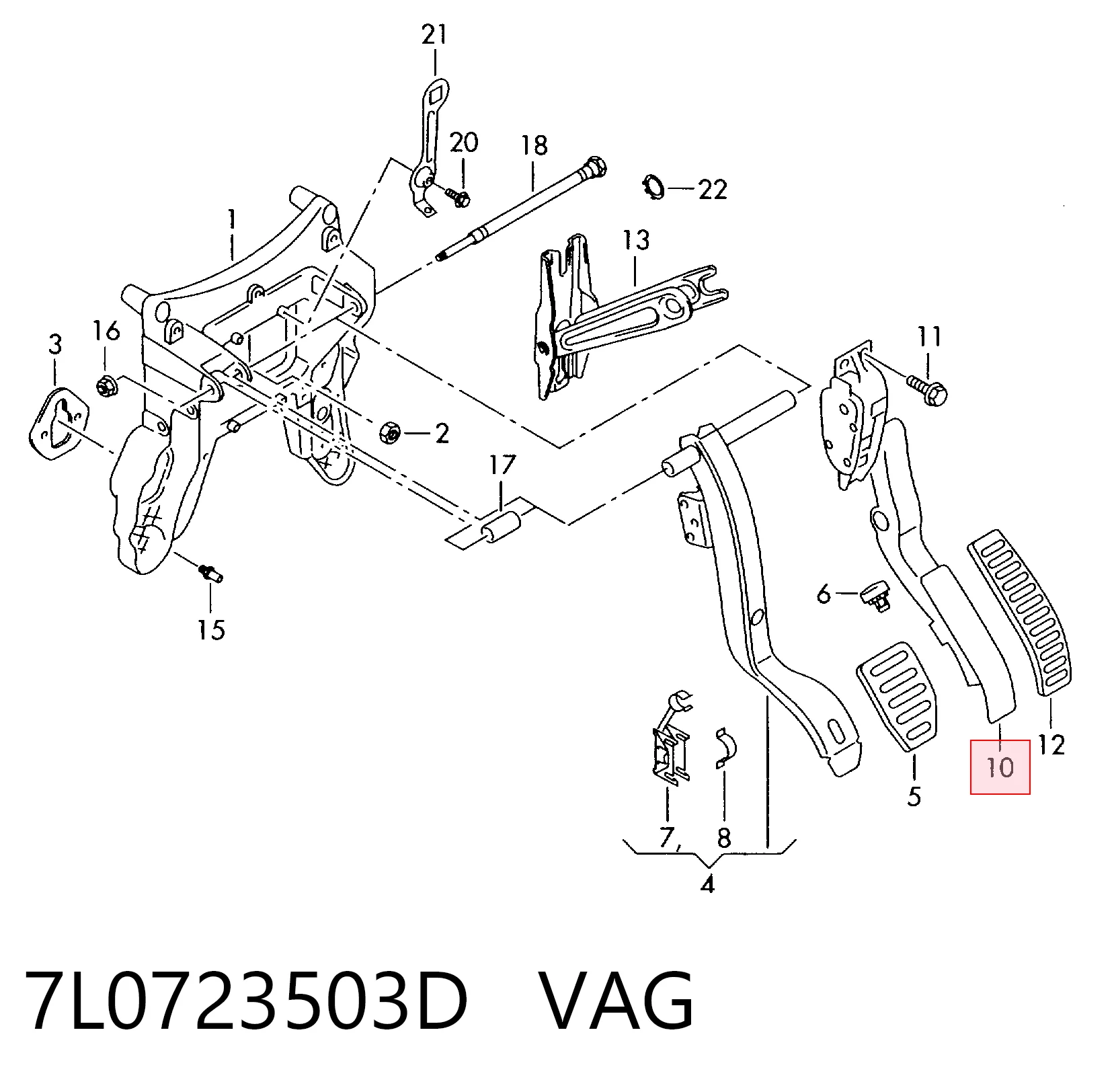 Педали газа на Audi Q7  4LB