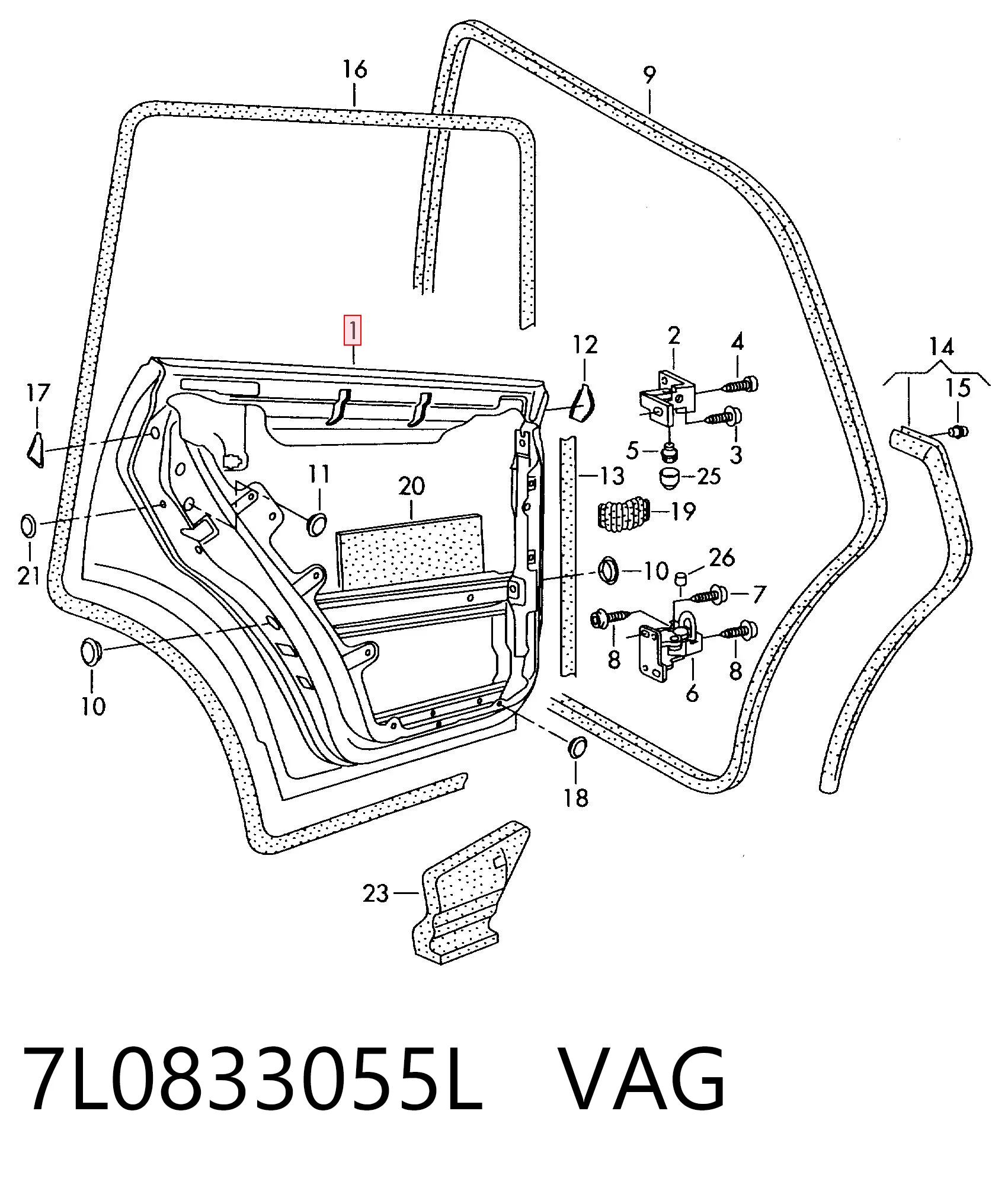  Дверь задняя левая Volkswagen Touareg 1