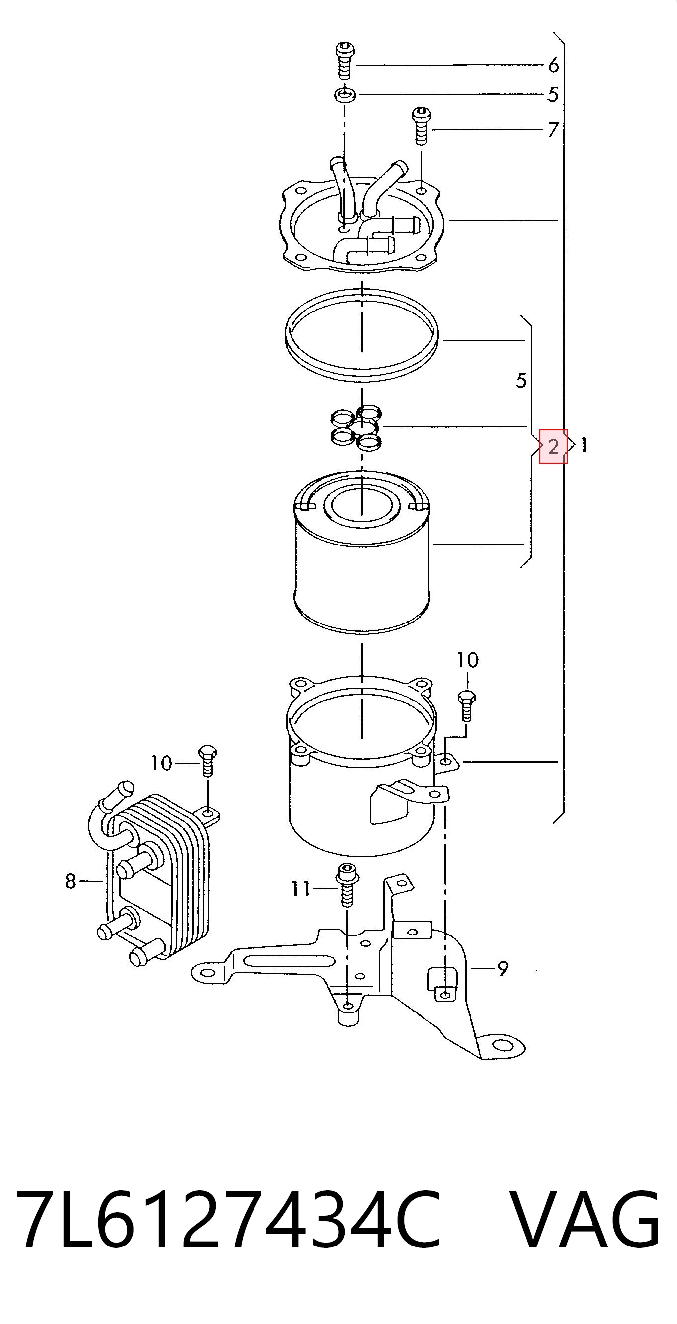 Купить 7L6127434C VAG Фильтр-отстойник топлива грубой очистки