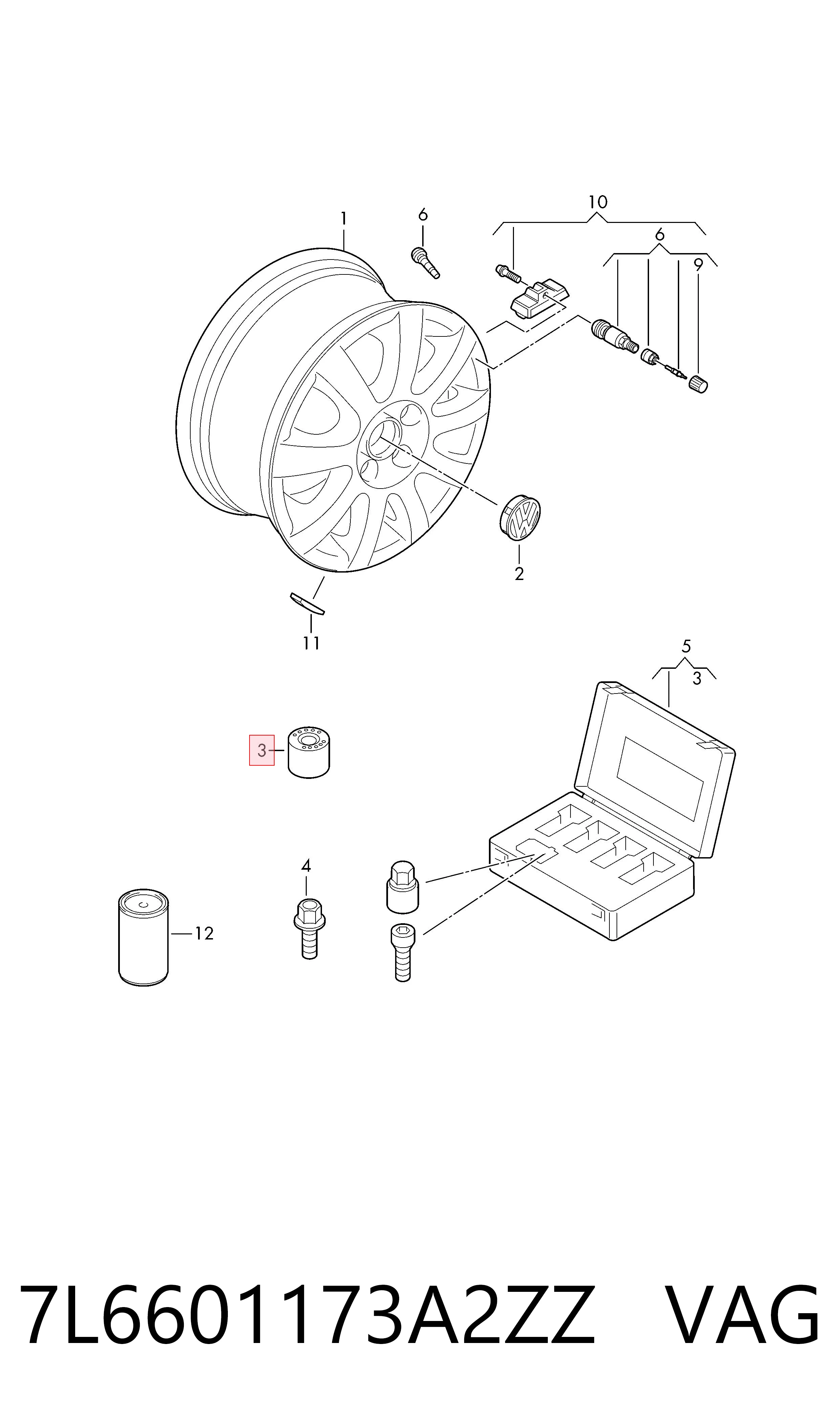 7L6601173A2ZZ VAG Колпаки на диски