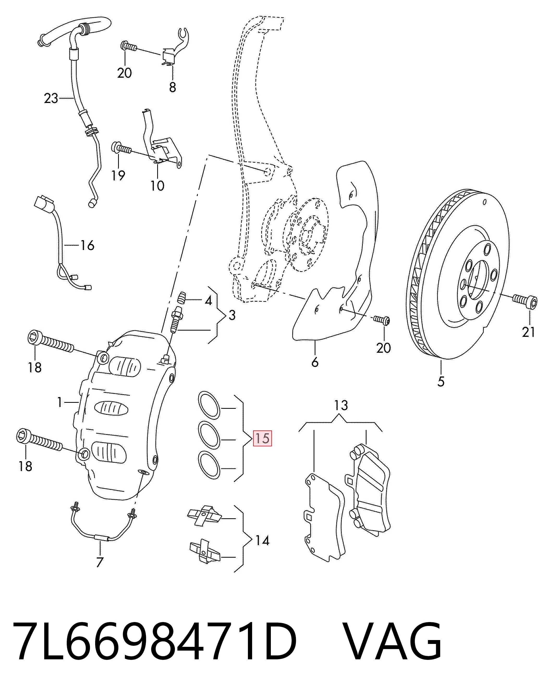 Ремкомплект тормозной системы Porsche Cayenne внедорожник (955) (2002 - 2010) цена, от 15.17 USD