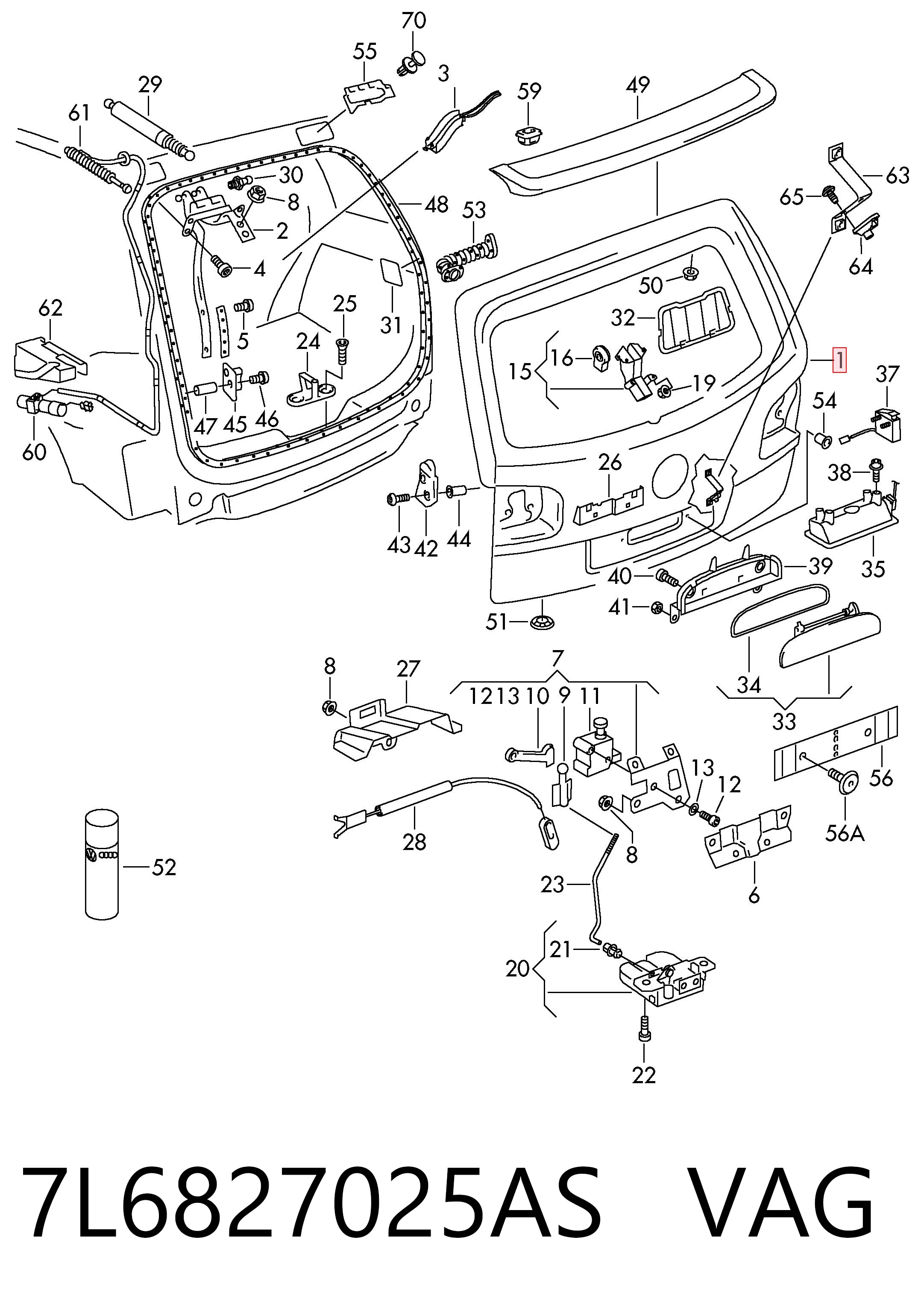 Задняя дверь на Volkswagen Touareg I 7LA, 7L6, 7L7