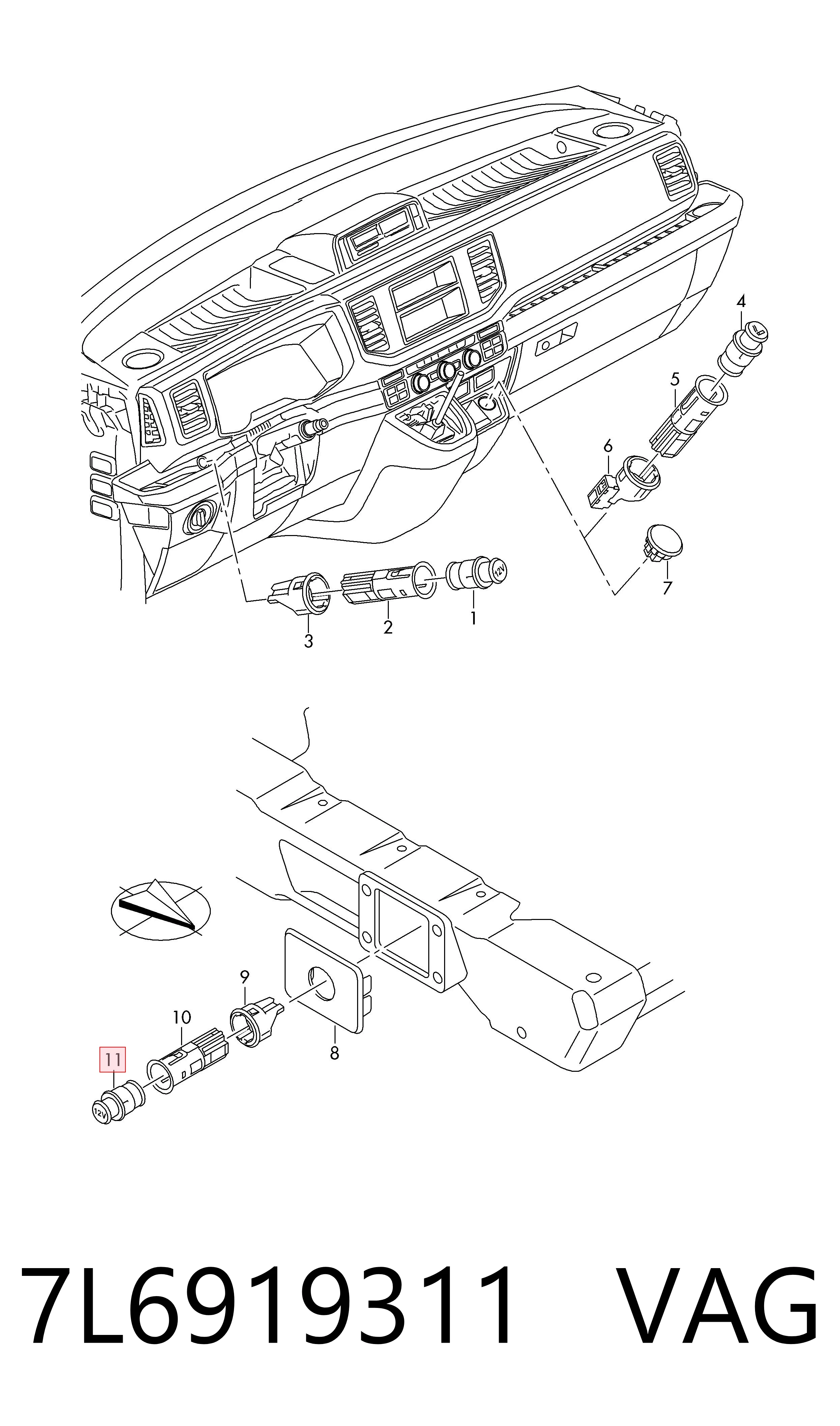 Прикуриватель в сборе на Audi Q7  4LB