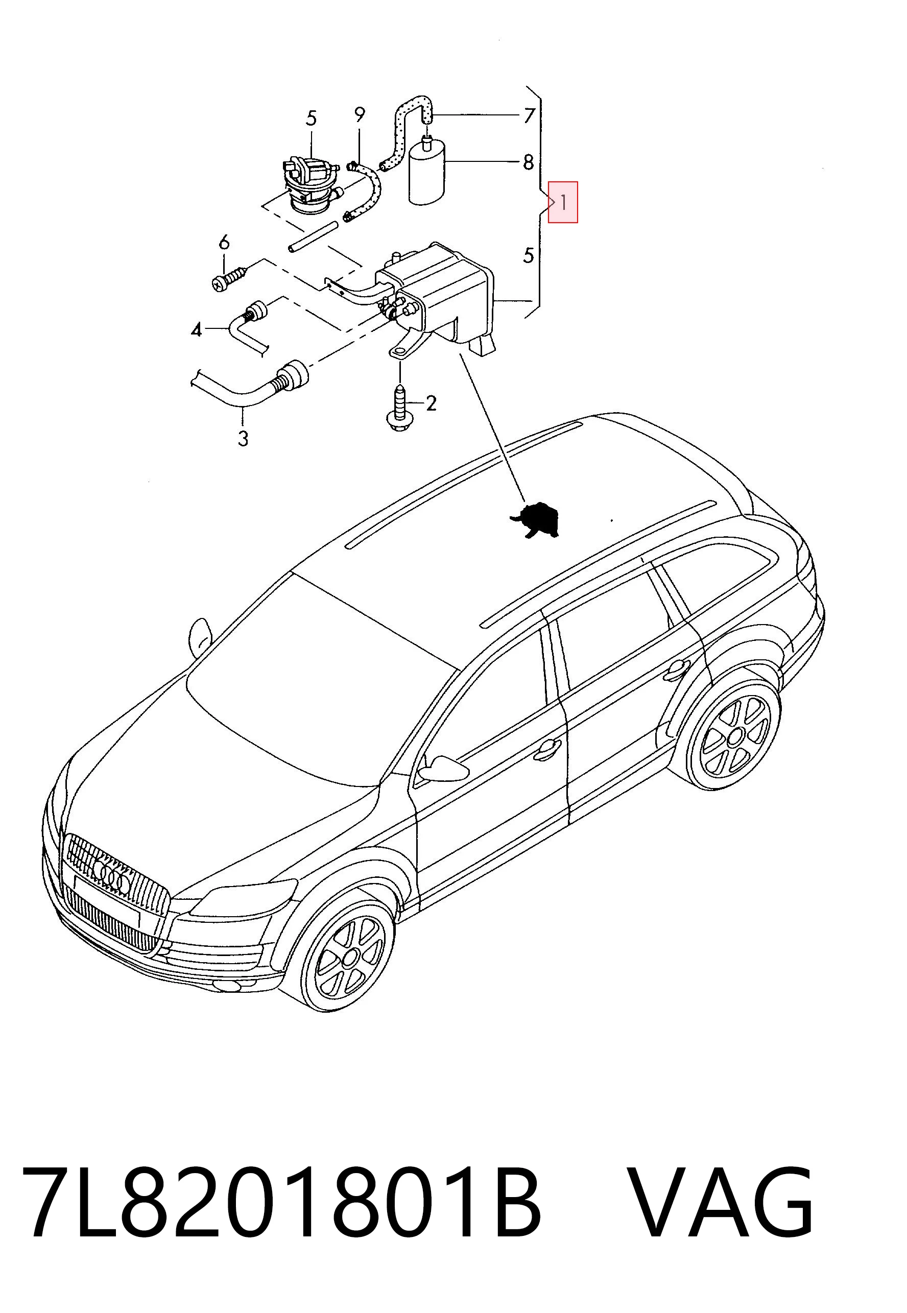 Абсорбер топливных паров на Audi Q7  4LB