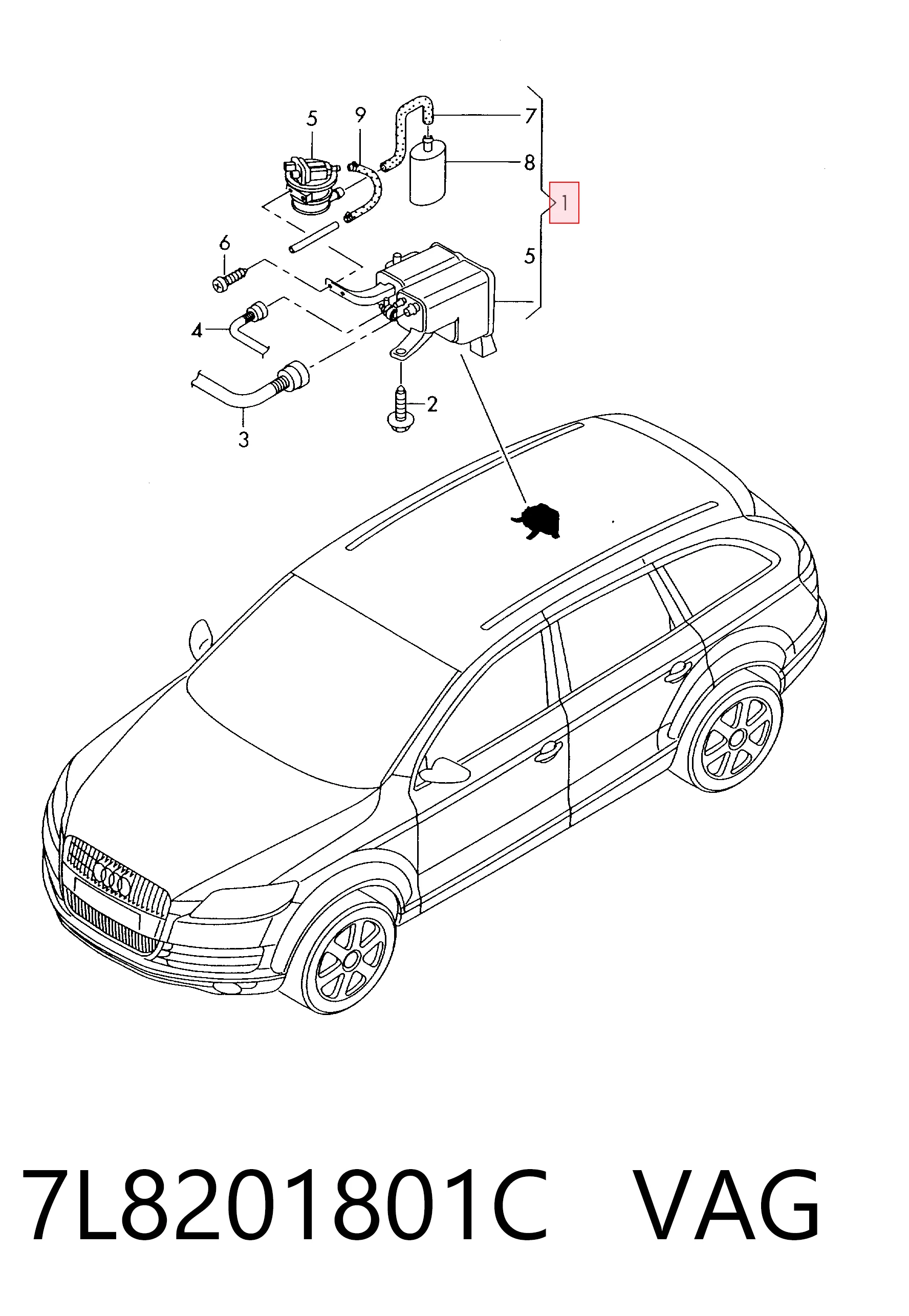 7L8201801C VAG Абсорбер топливных паров