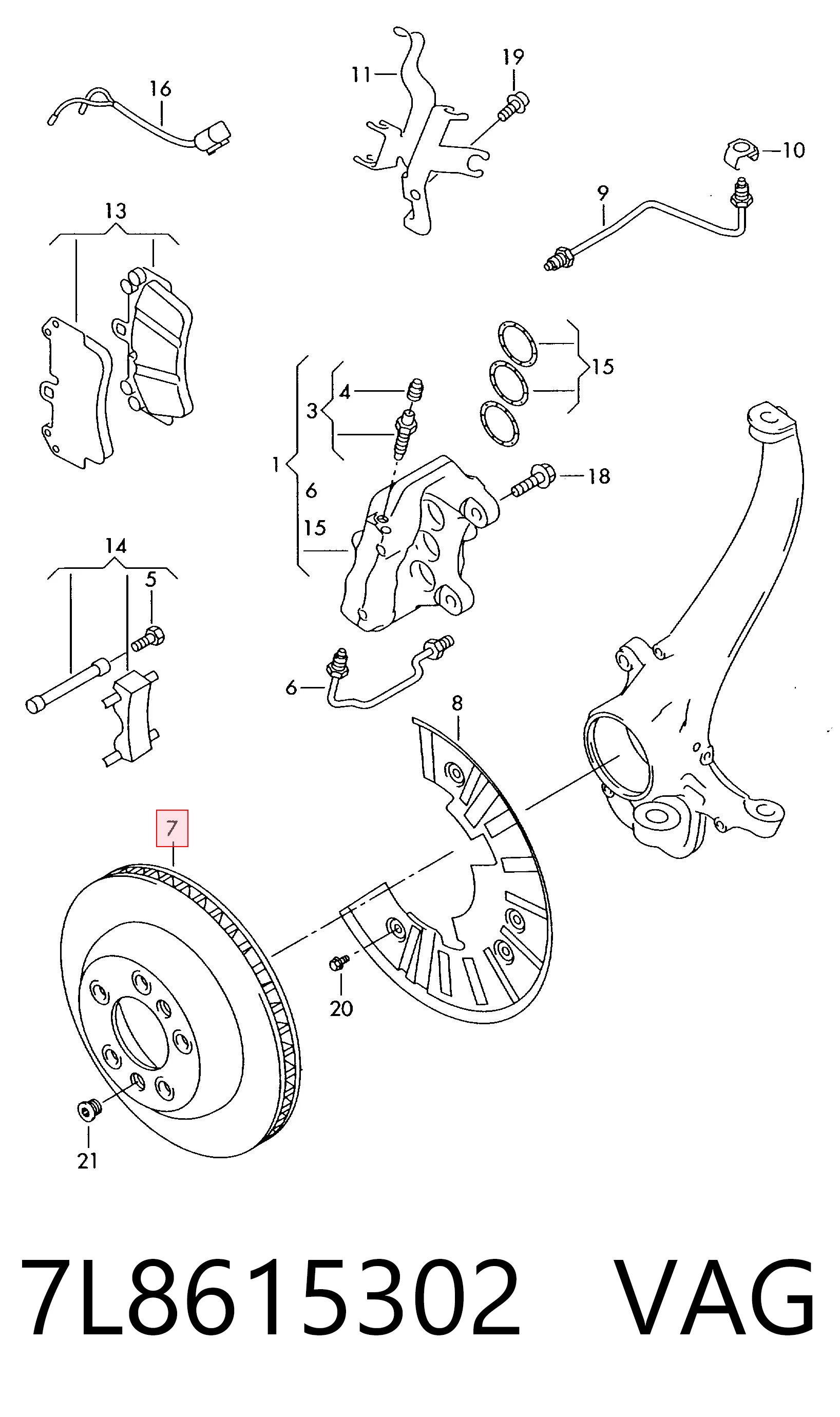 Тормоз дисковый передний VAG 7L8615302 цена, от 152.89 USD