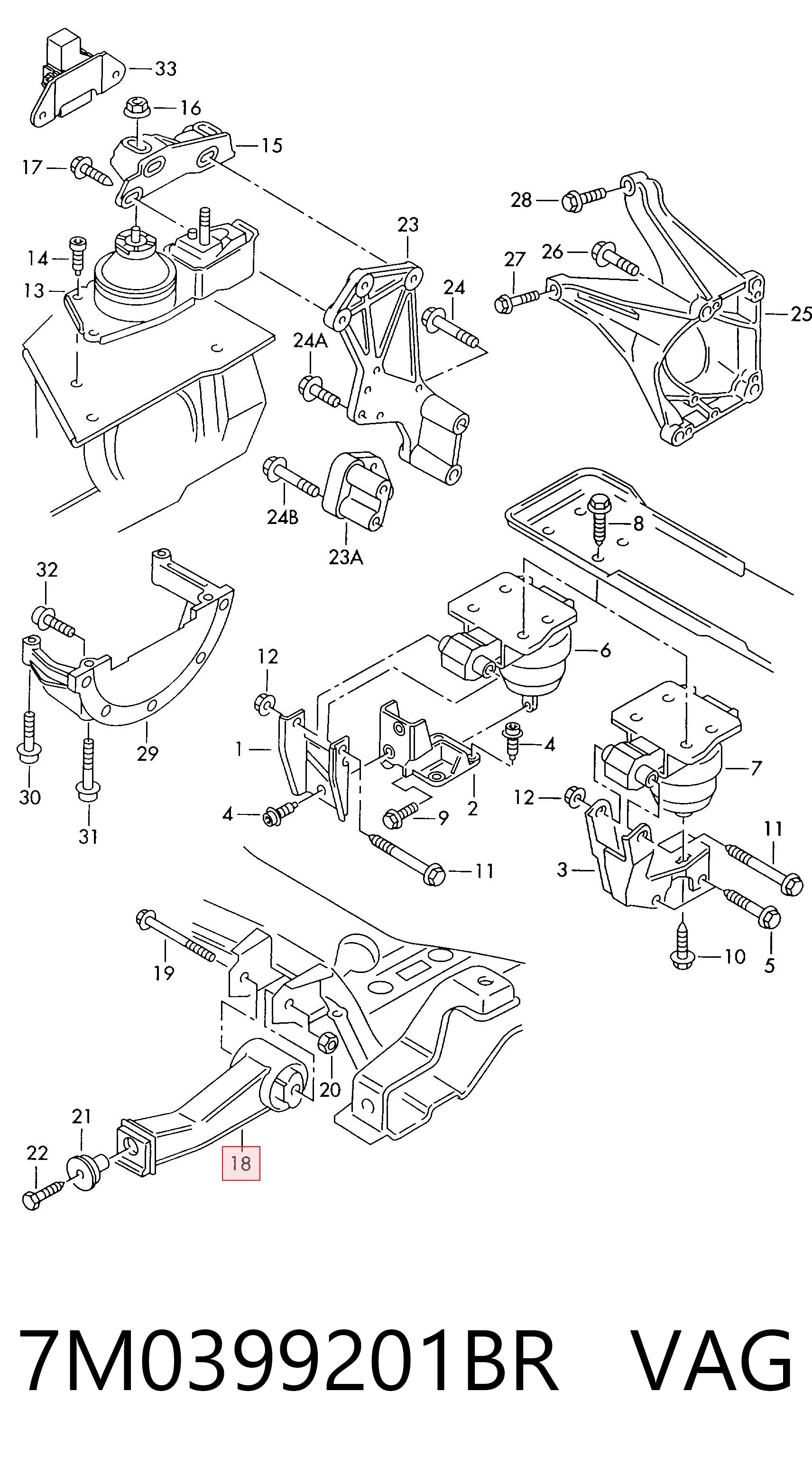 Подушка коробки передач Seat Alhambra минивэн (7V8, 7V9) (1996 - 2010) цена, от 37.78 USD