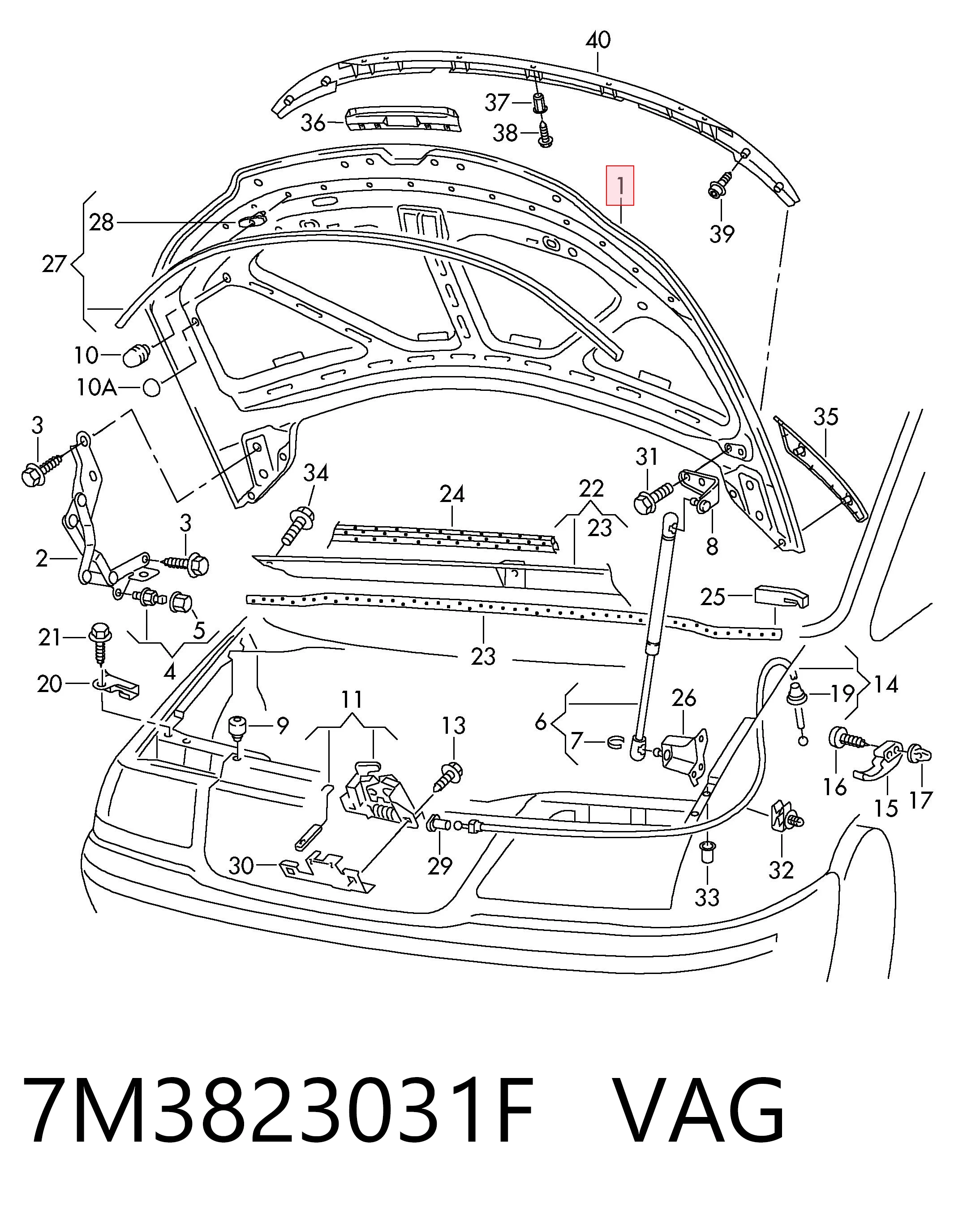 Капот Seat Alhambra минивэн (7V8, 7V9) (1996 - 2010) цена, от 84.94 USD
