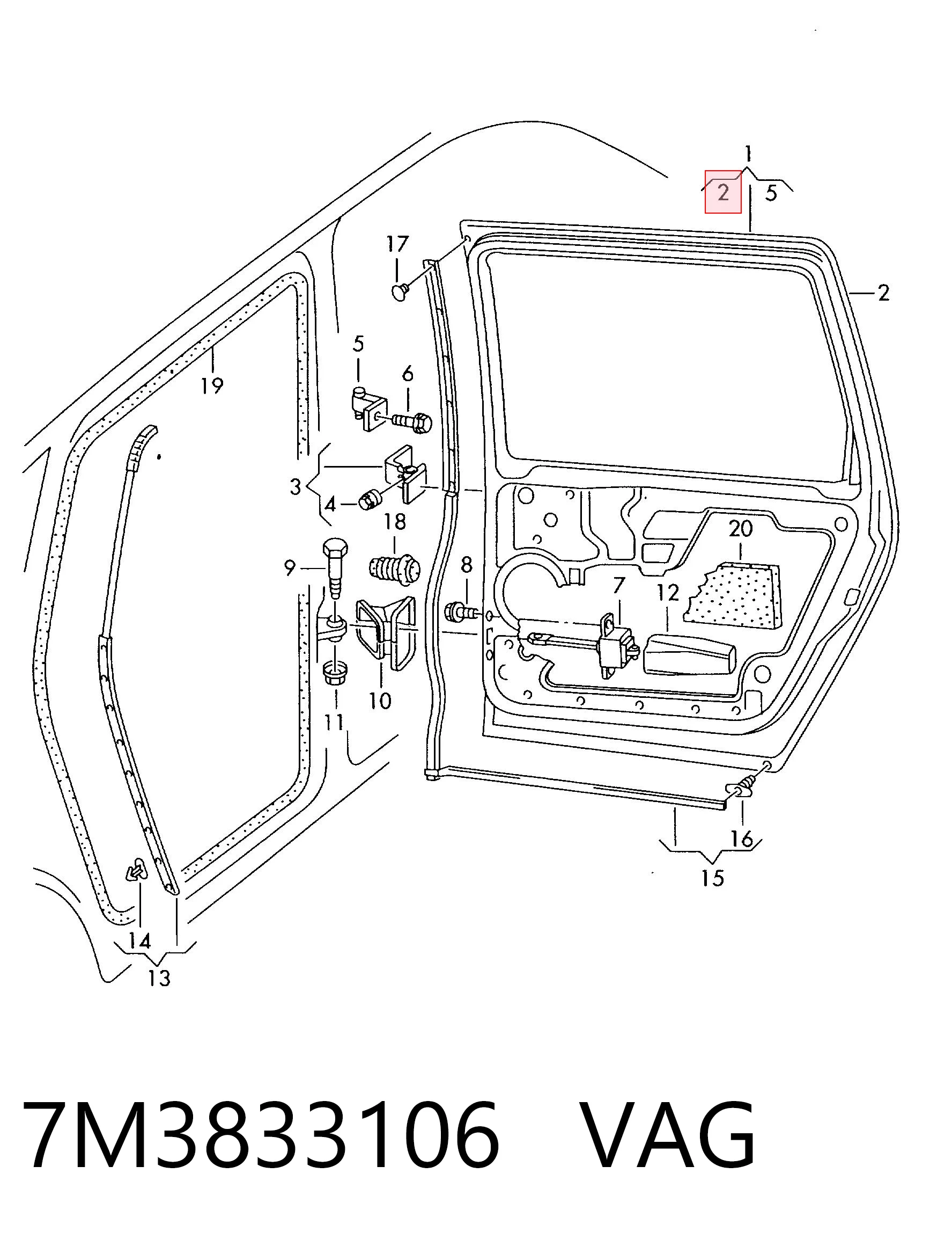 Дверь пассажирская задняя правая Seat Alhambra минивэн (7V8, 7V9) (1996 - 2010) цена, от 54.00 USD