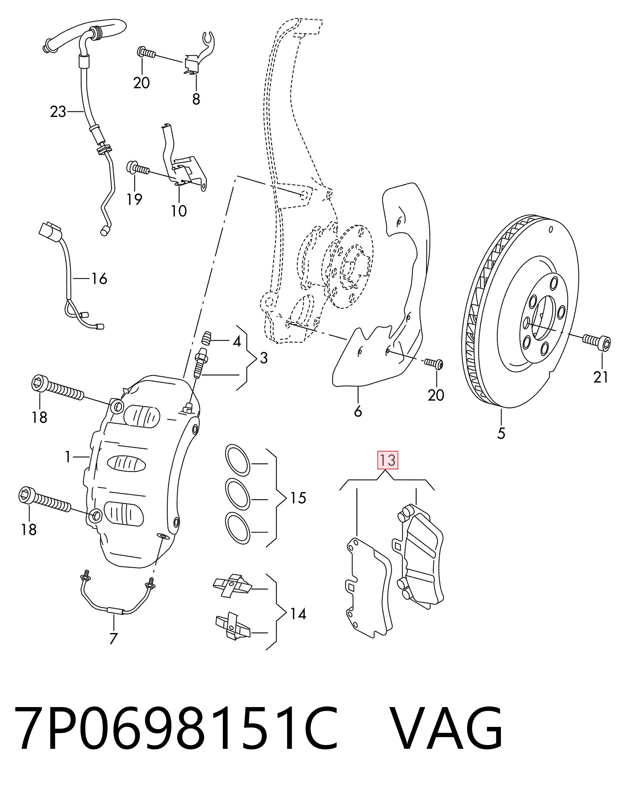 Колодки VAG 7P0698151C цена, от 139.01 USD