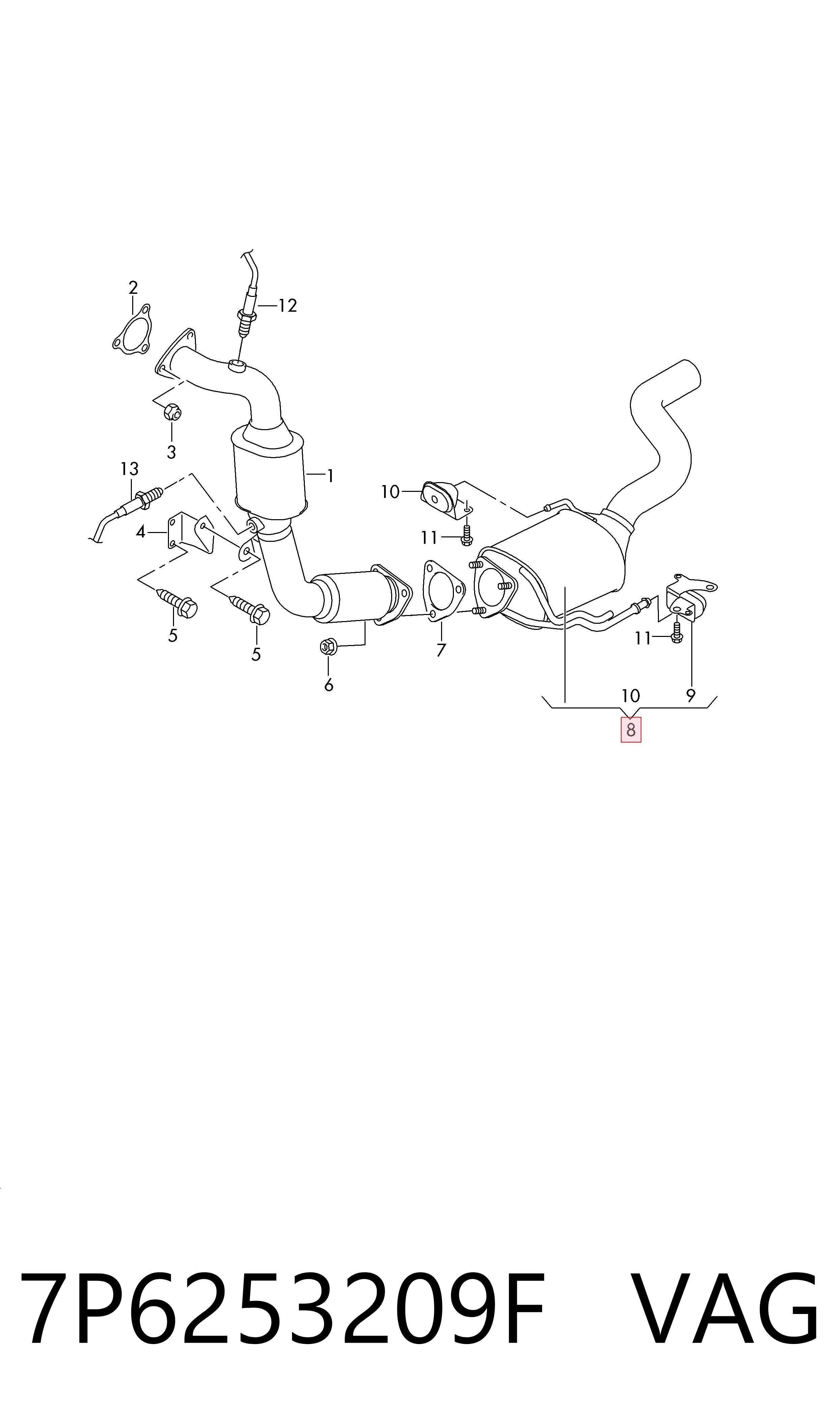 7P6253209F VAG Глушитель центральный