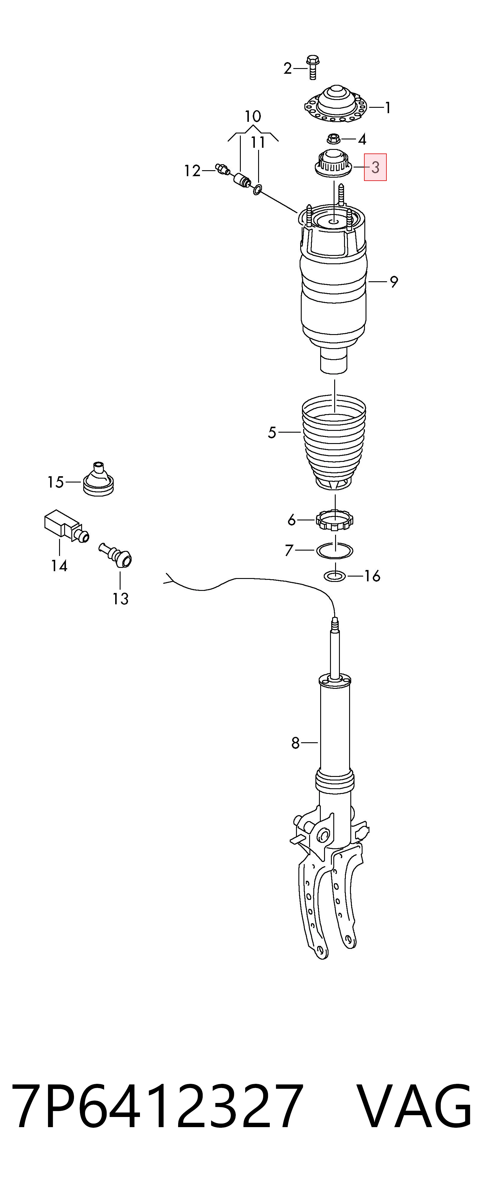  Опора амортизатора заднего Porsche Cayenne 2