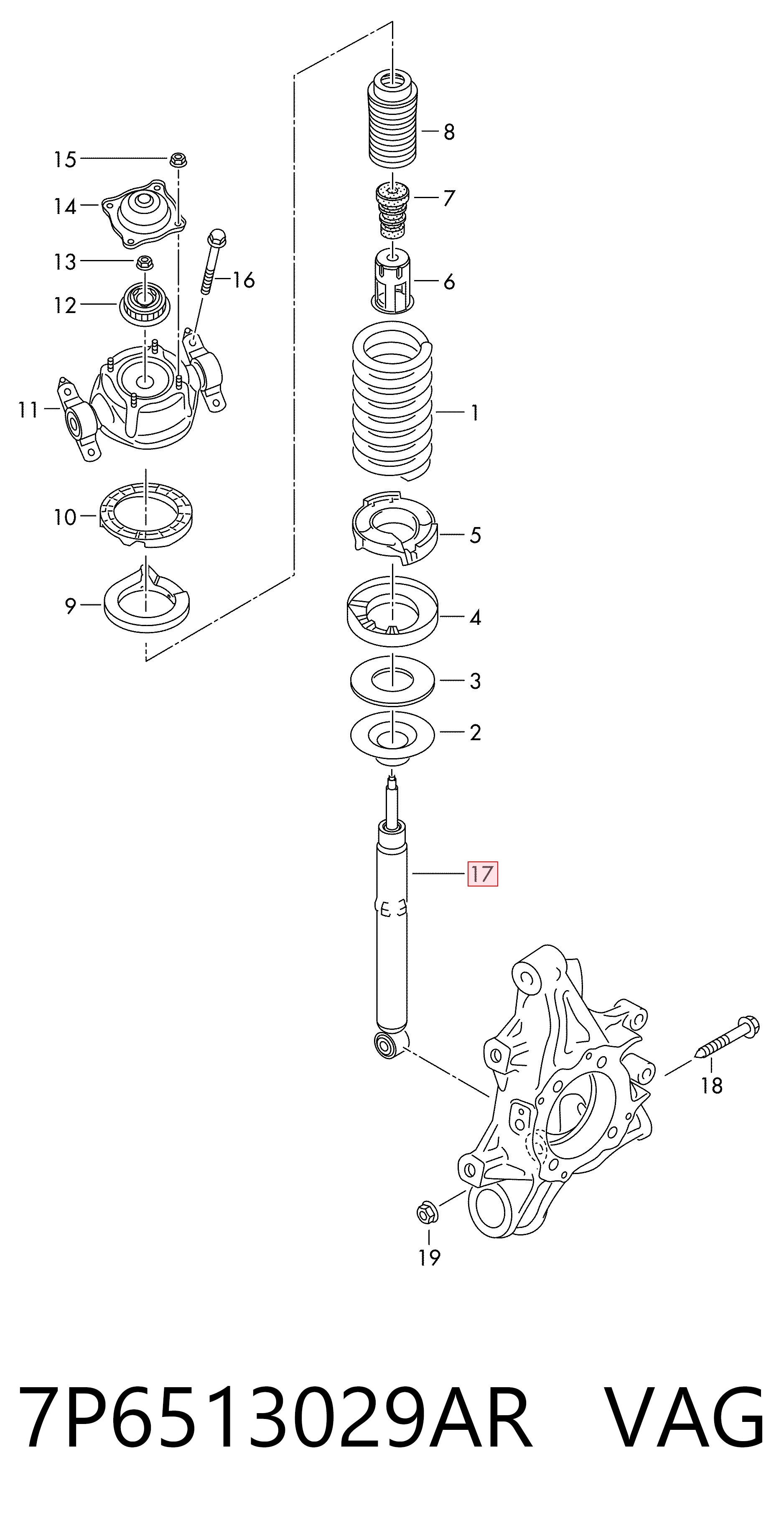 7P6513029AR VAG Амортизаторы задние