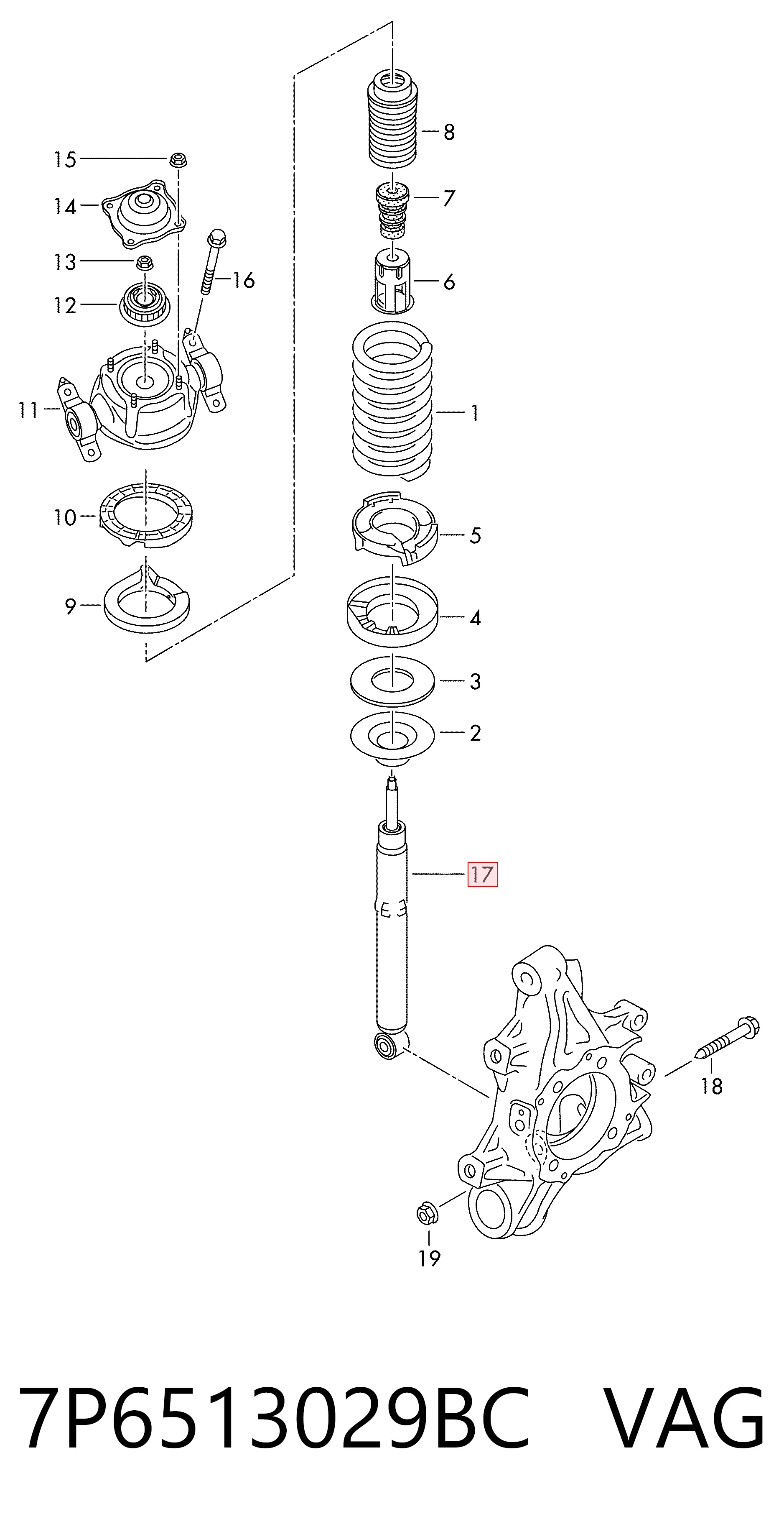 7P6513029BC VAG Амортизаторы задние