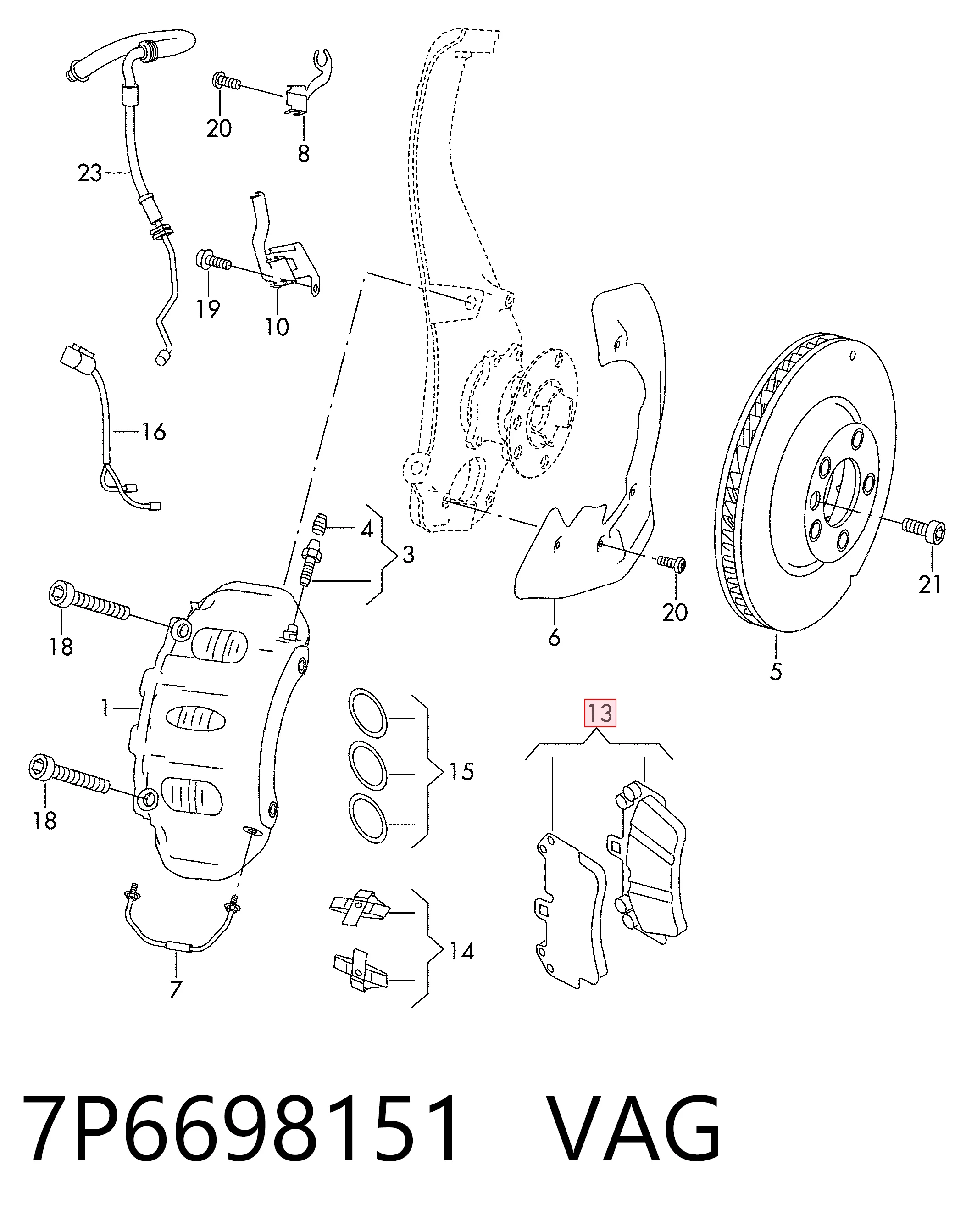 7P6698151 VAG Колодки передние