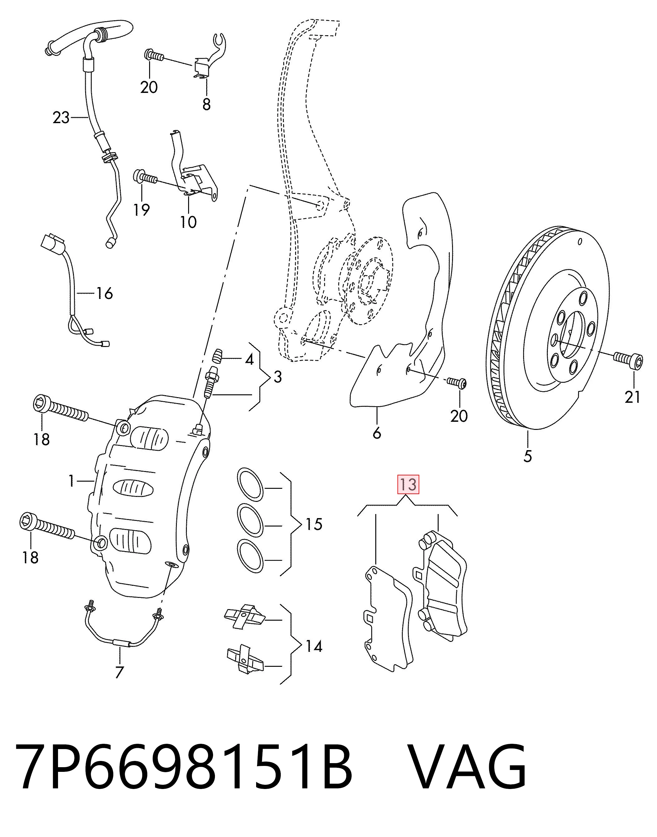 7P6698151B VAG Колодки передние