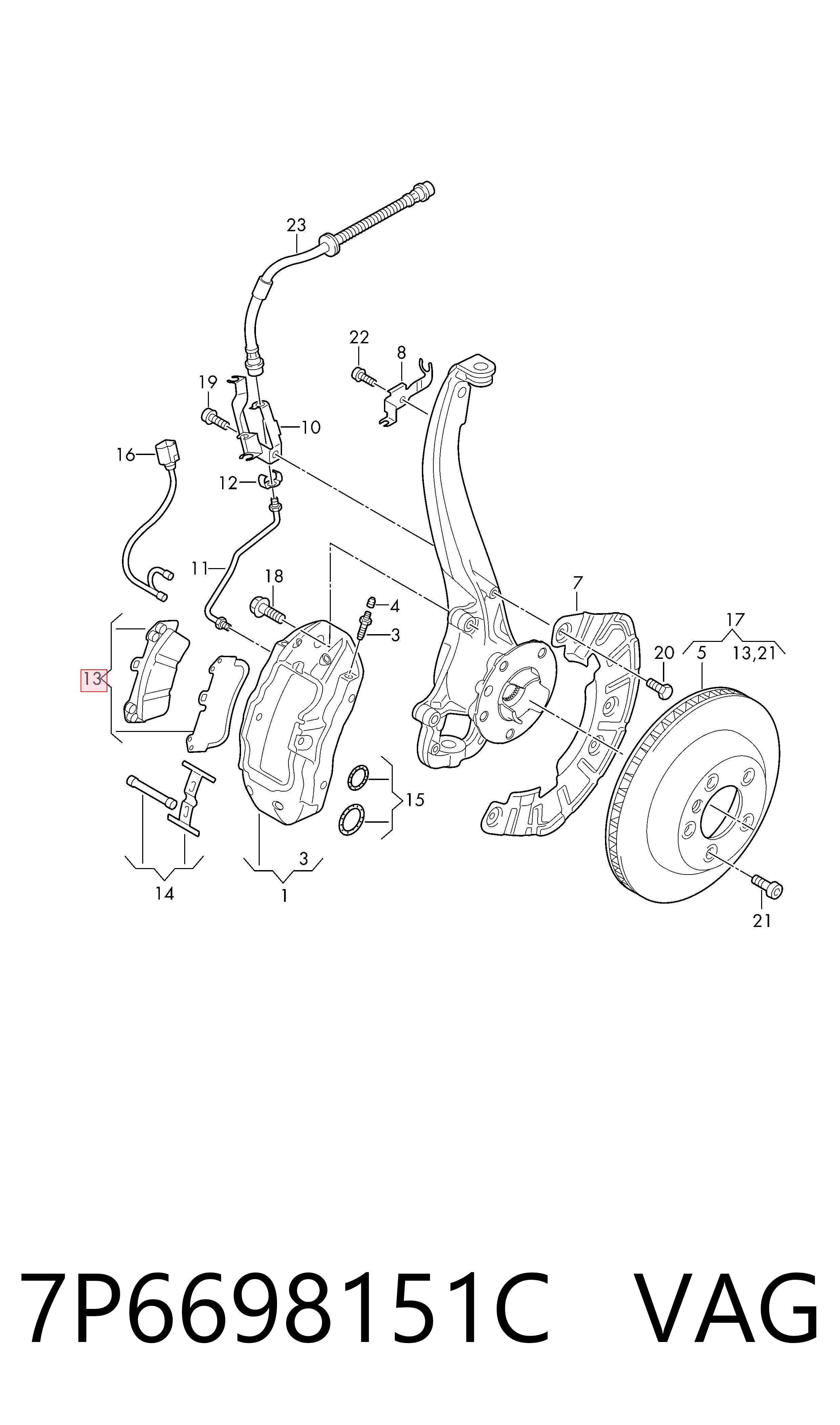 7P6698151C VAG Колодки передние