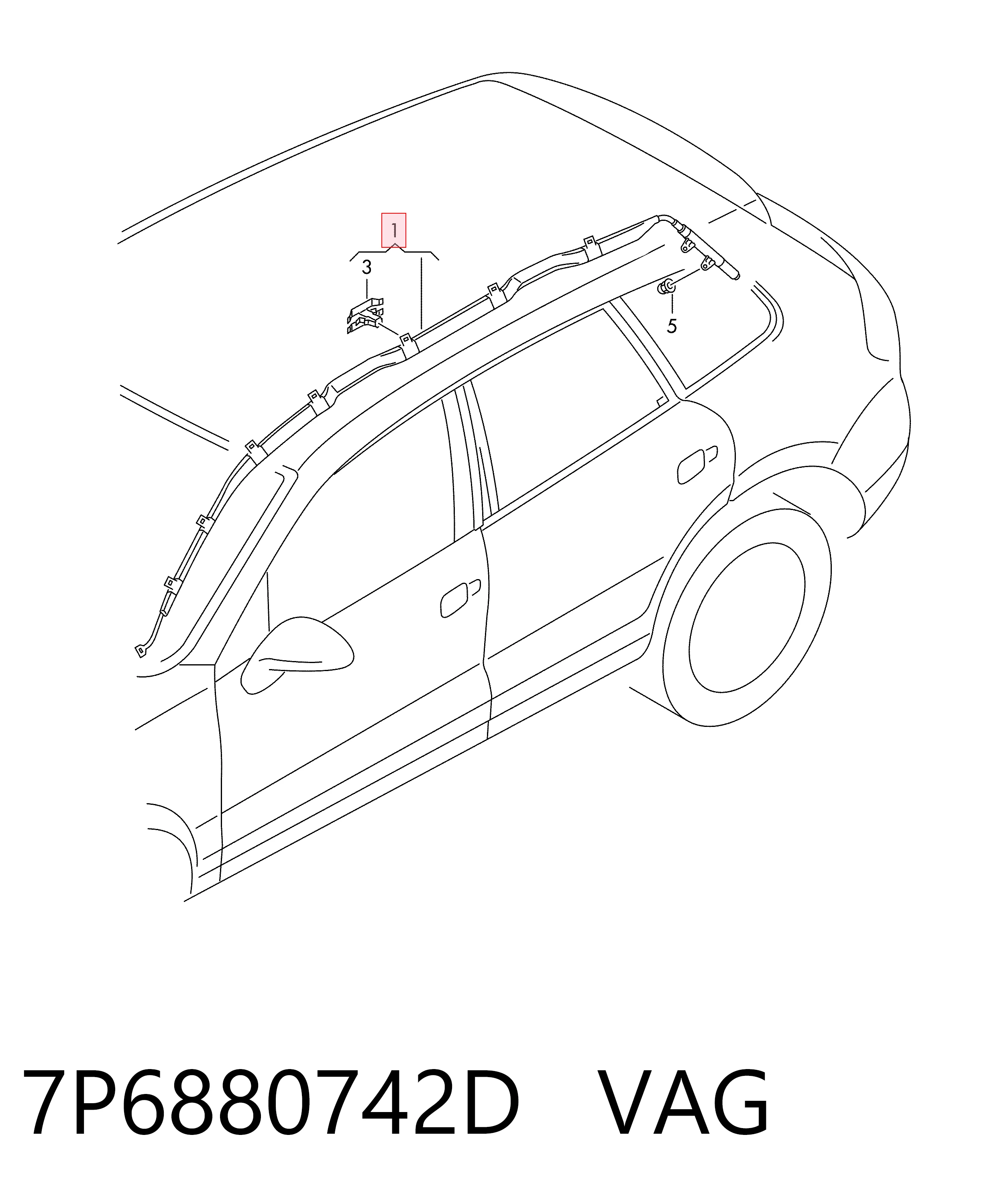 7P6880742D VAG Подушка безопасности, сбоку правая