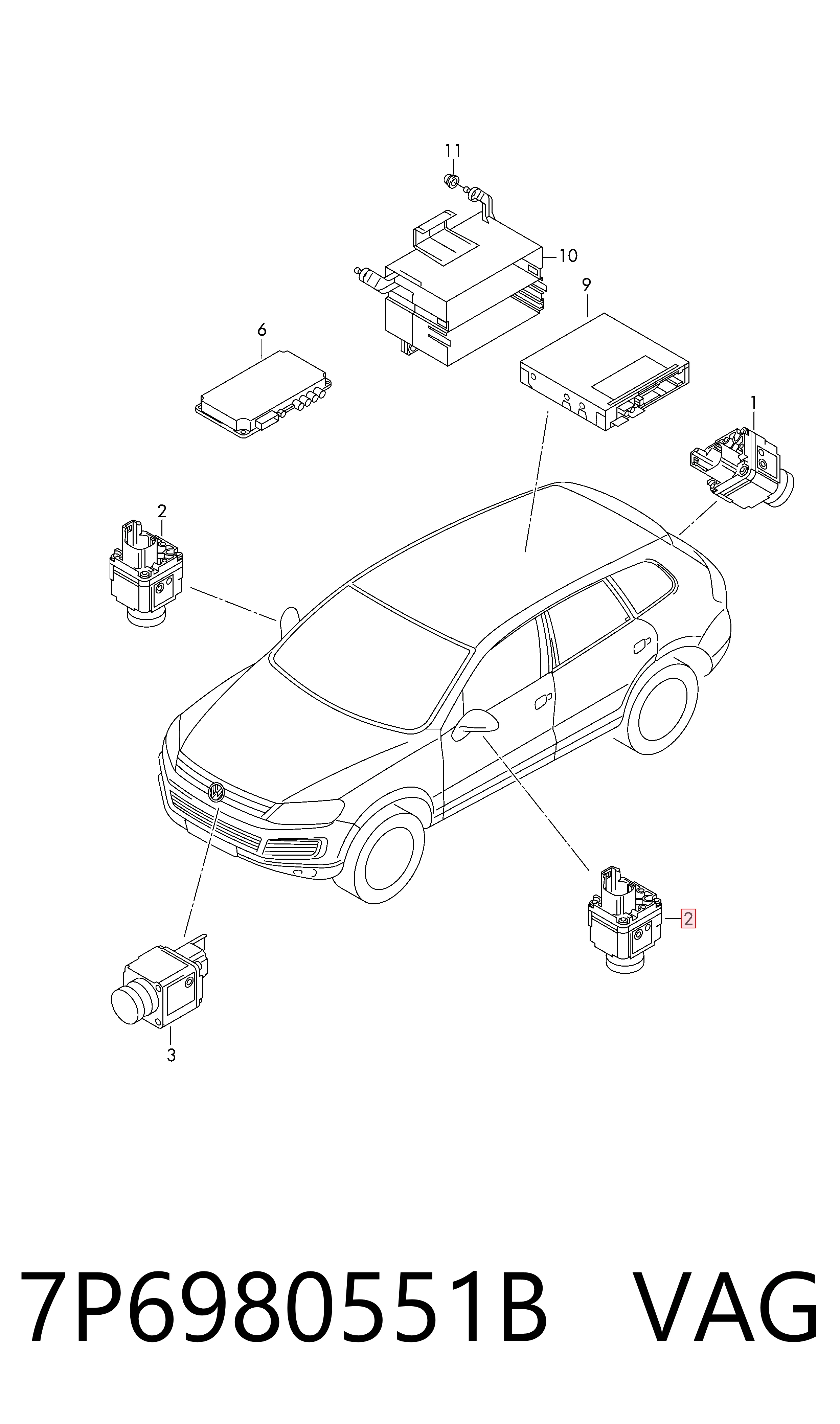 Купить 7P6980551C Bentley Камера заднего вида