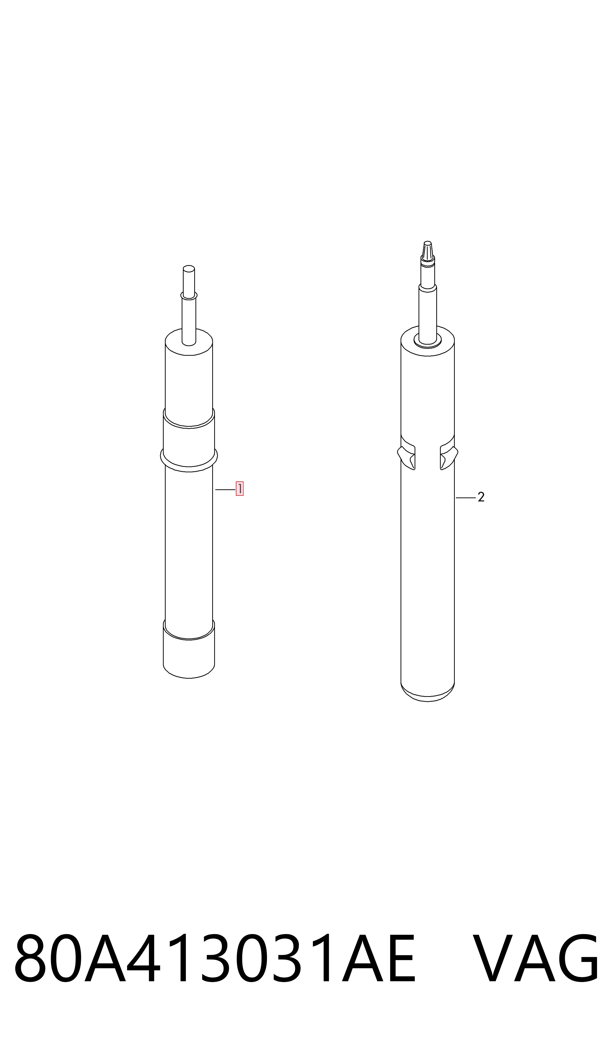 Амортизатор передний VAG 80A413031AE