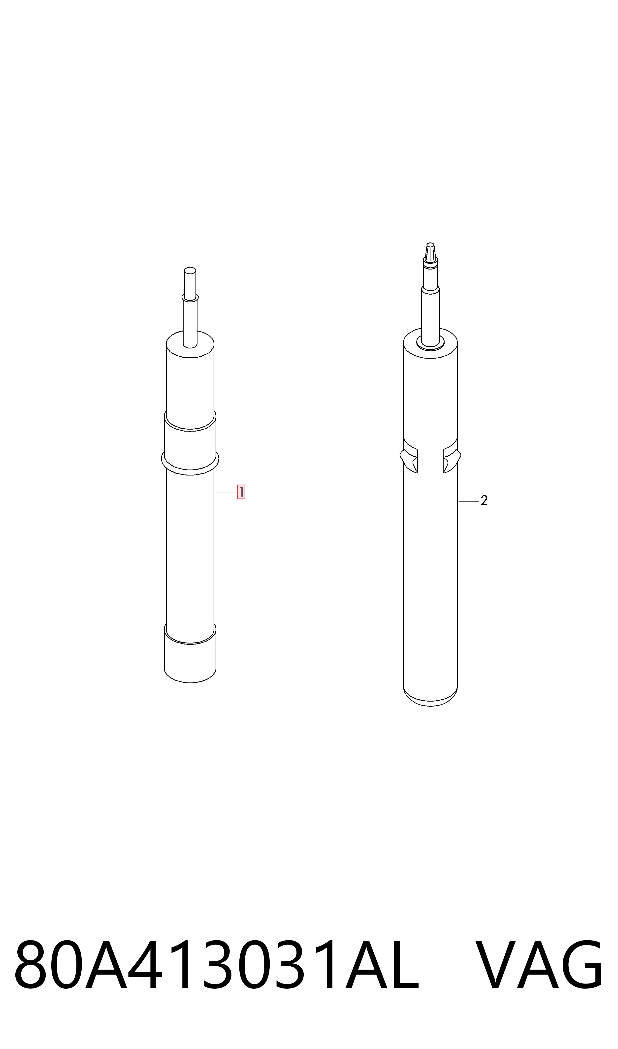 Амортизатор передний VAG 80A413031AL