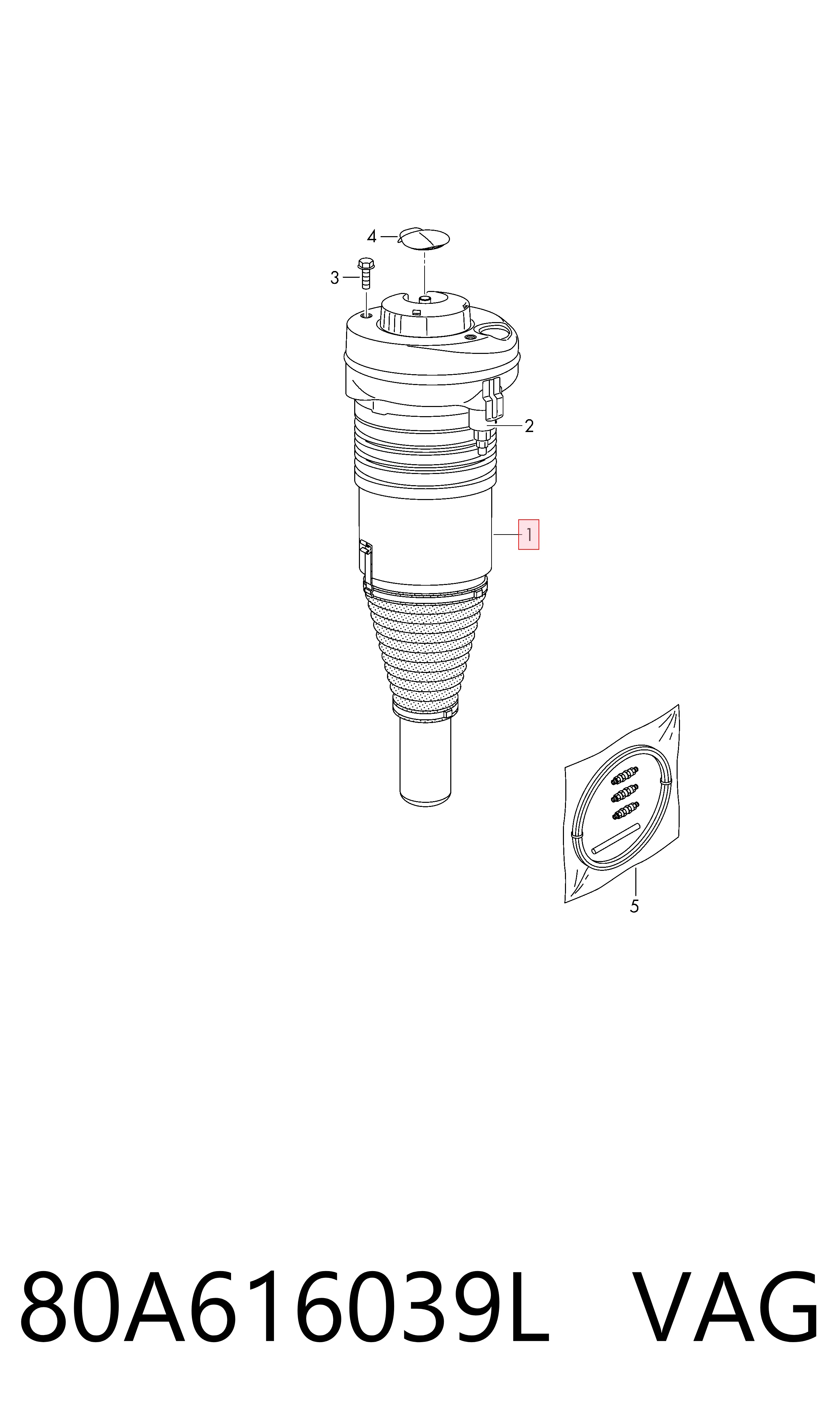 80A616039L VAG Стойка передняя