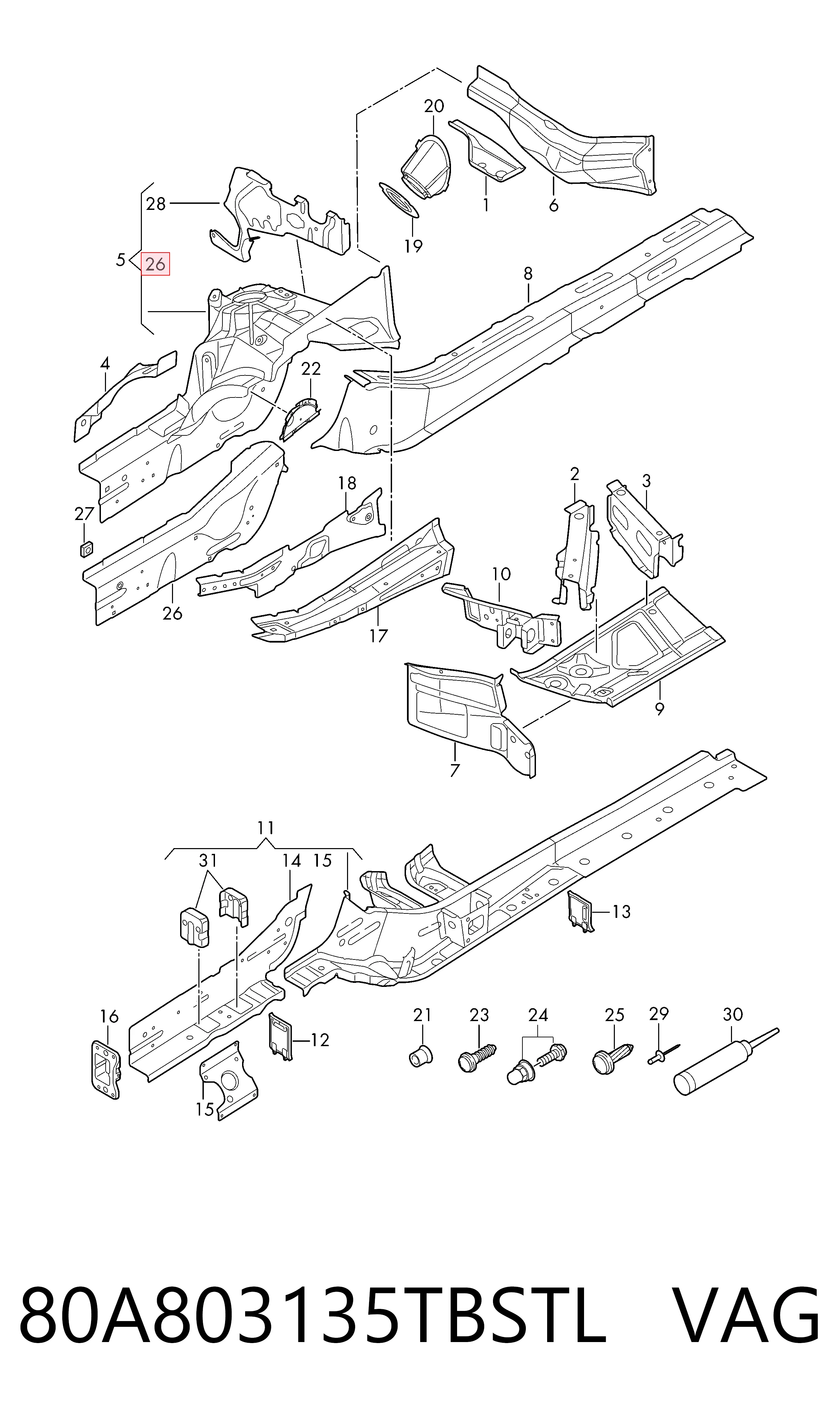  VAG 80A803135TBSTL цена, от 62.15 USD