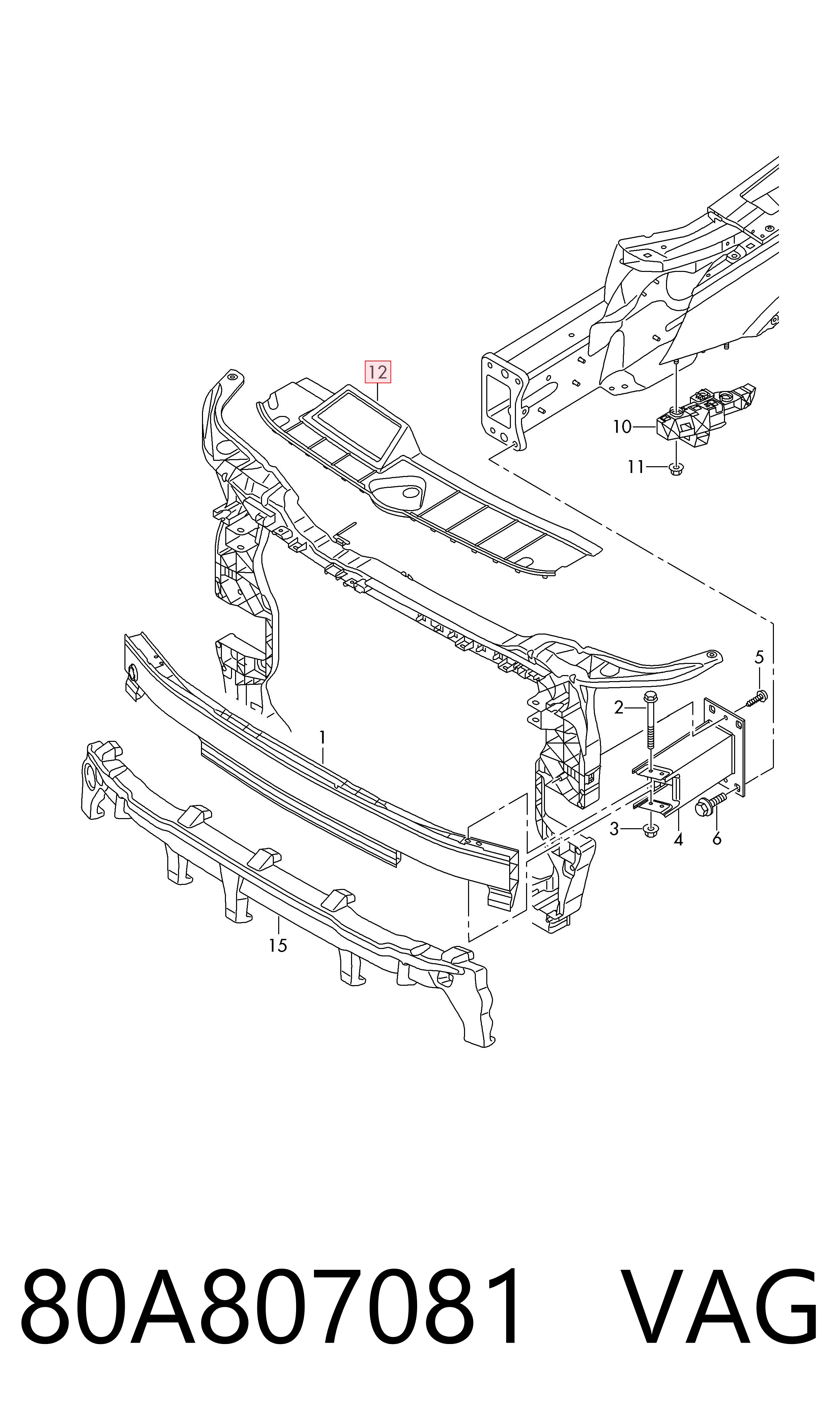 PAD33041A KLARKSONAS Накладка передней панели (суппорта радиатора) верхняя