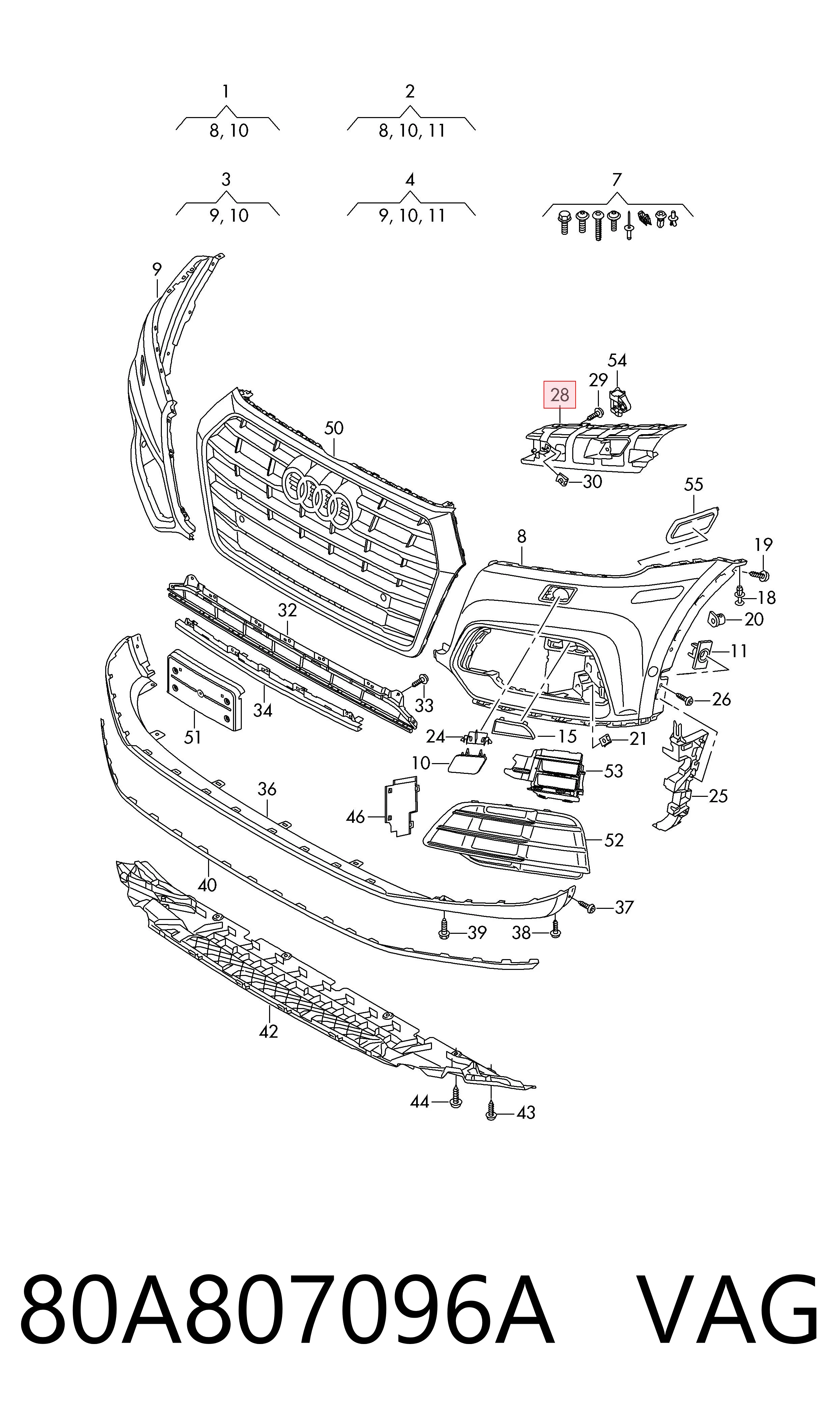 Кенгурятник VAG 80A807096A цена, от 48.38 USD