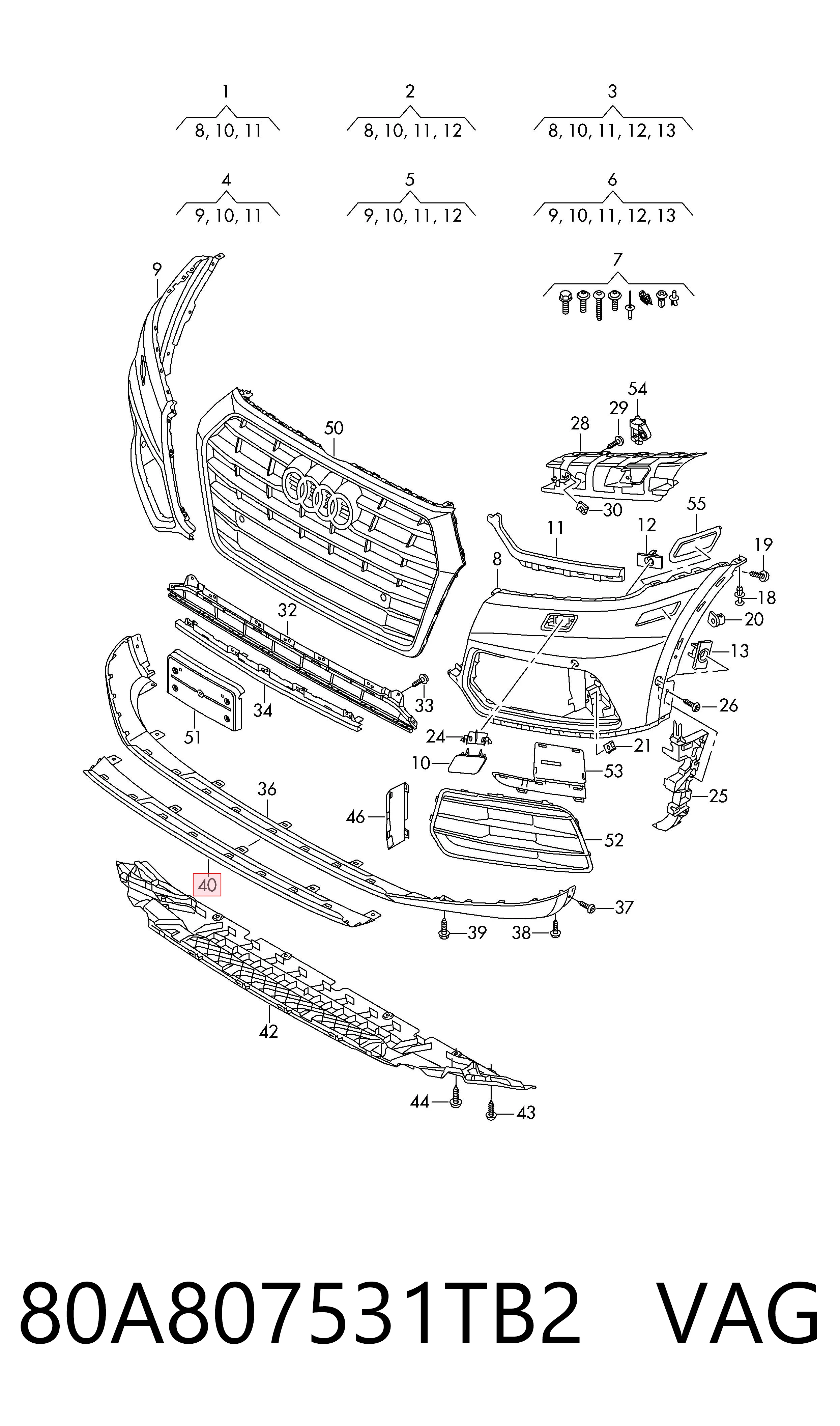 AD5Q01019 Rhino Молдинг бампера переднего, центральный
