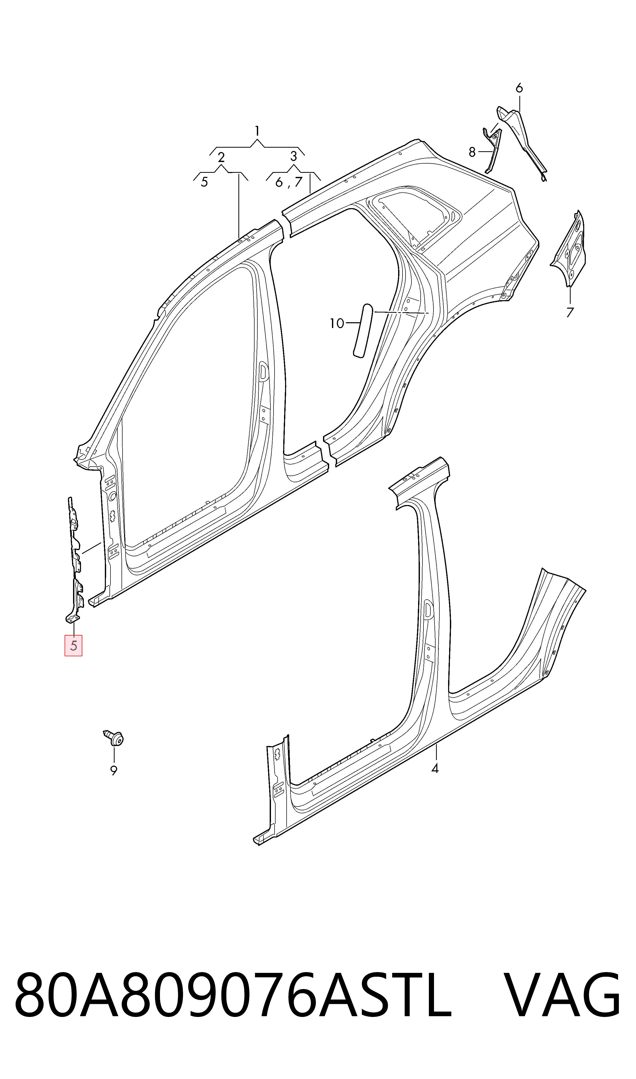 80A809076ASTL VAG 