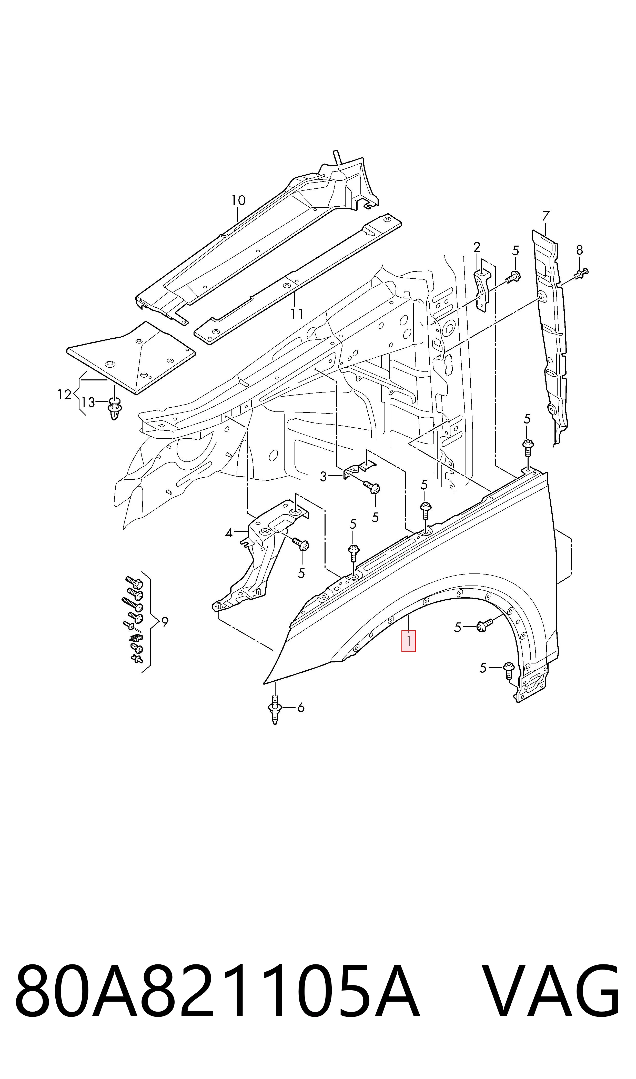 AD5Q01023AL Rhino Переднее левое крыло