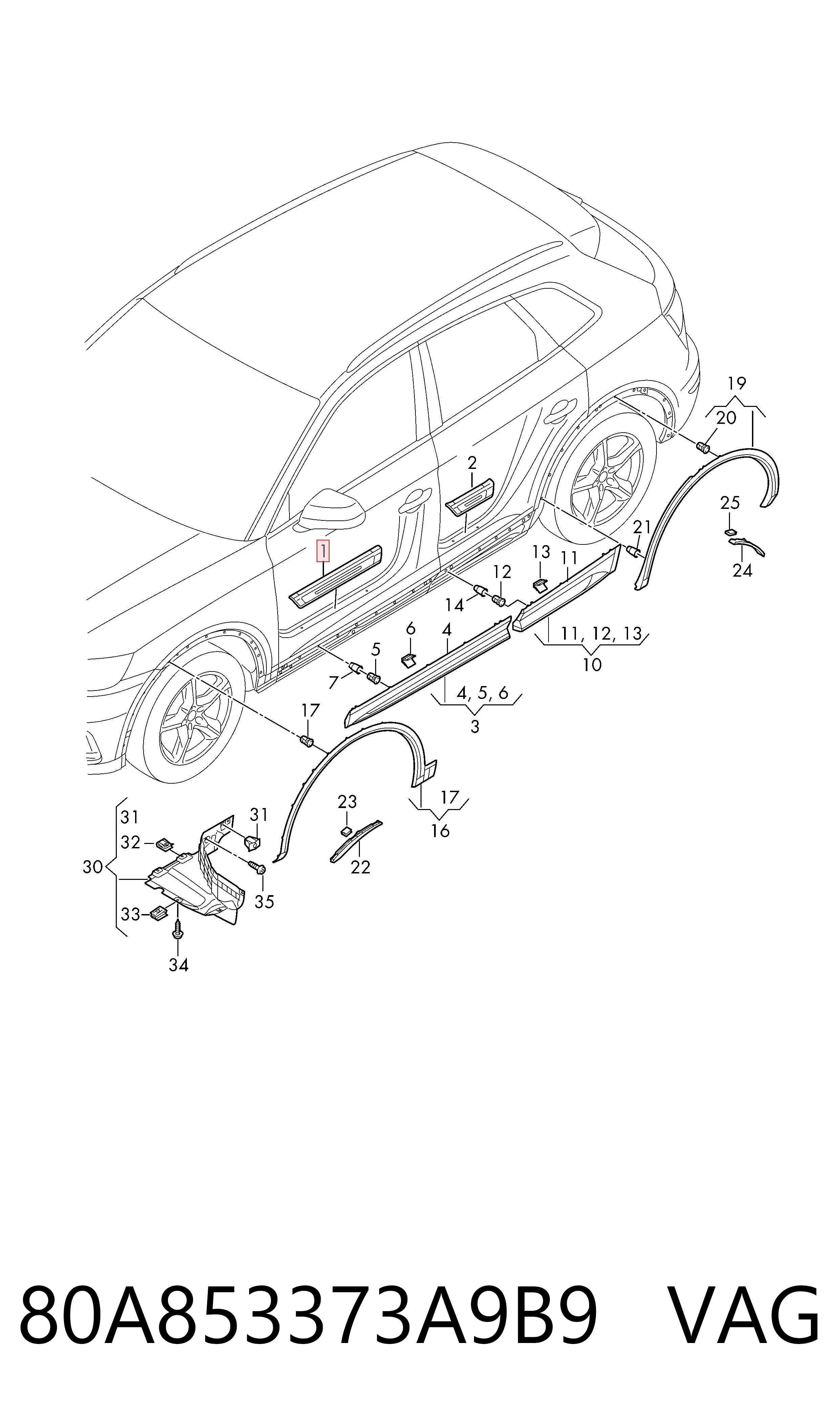 VAG 80A853373A9B9 цена, от 10.14 USD