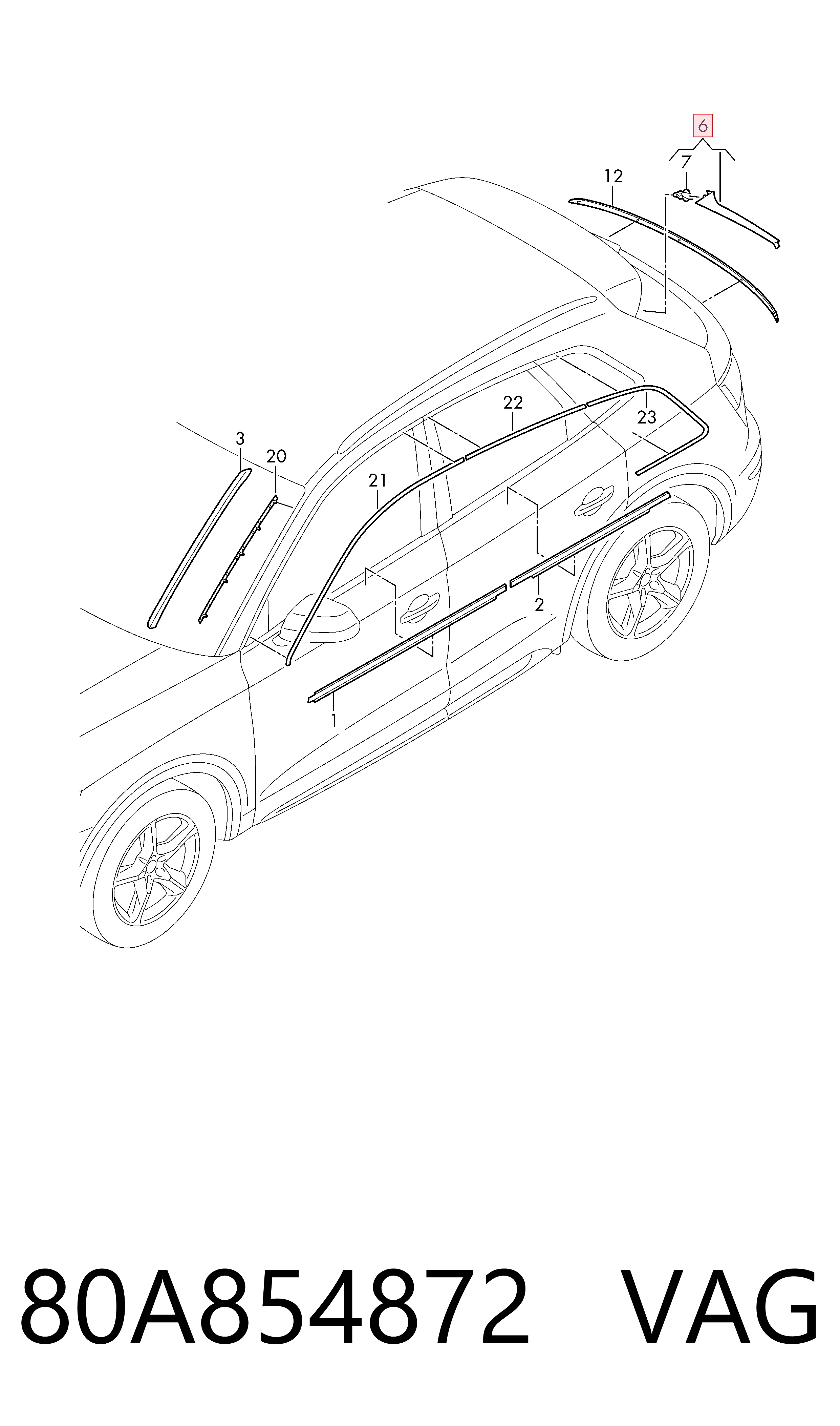 80A854872 VAG Накладка крышки багажника