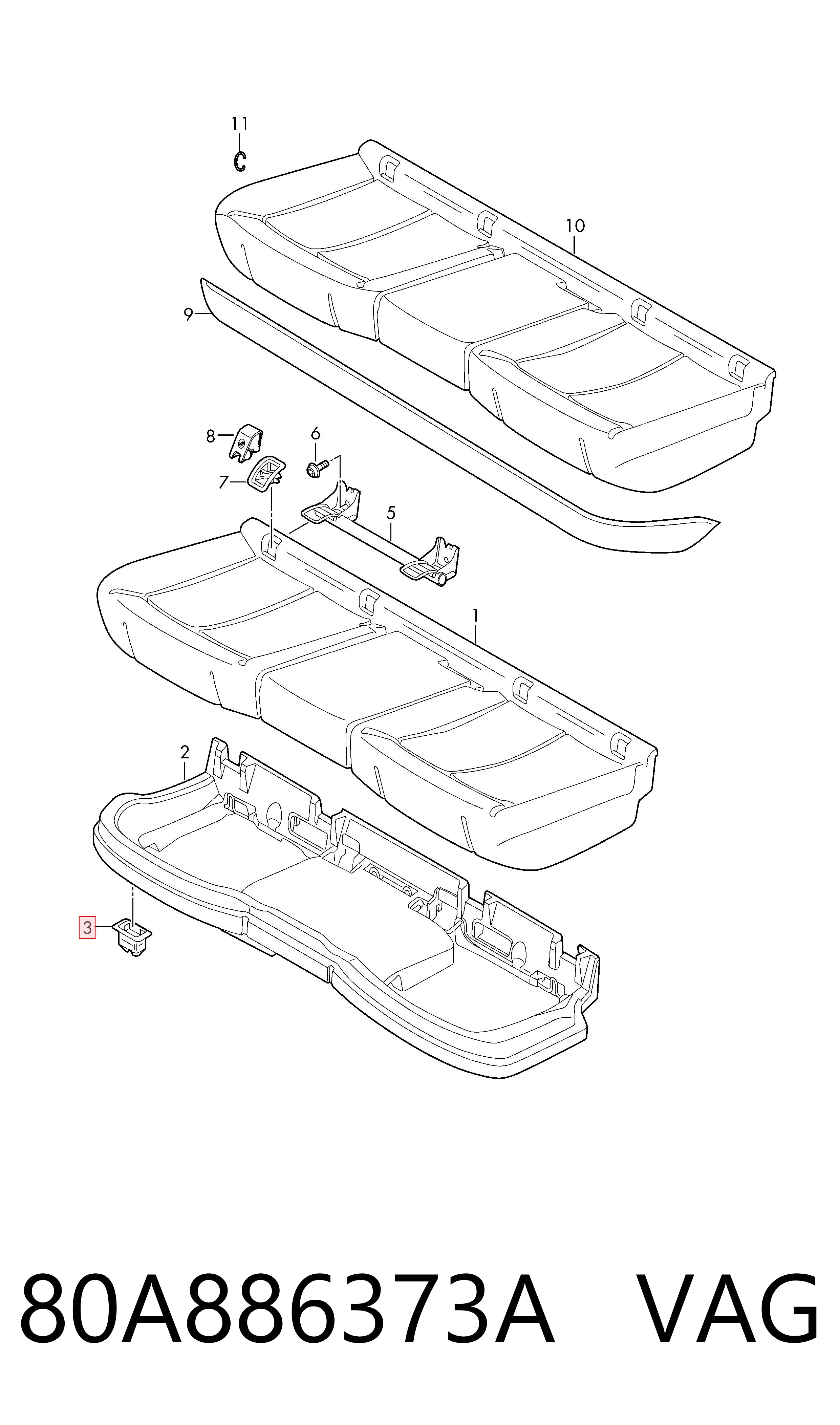  VAG 80A886373A цена, от 3.15 USD