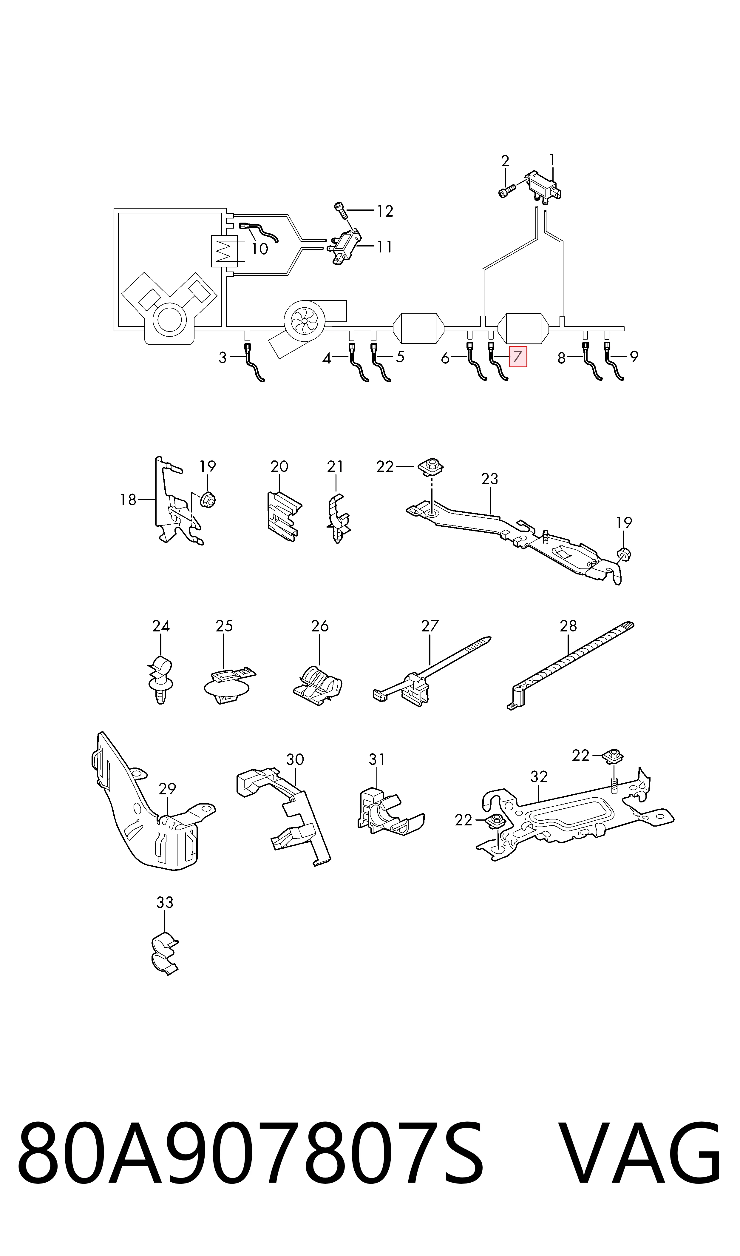 80A907807S VAG Датчик оксидов азота NOX